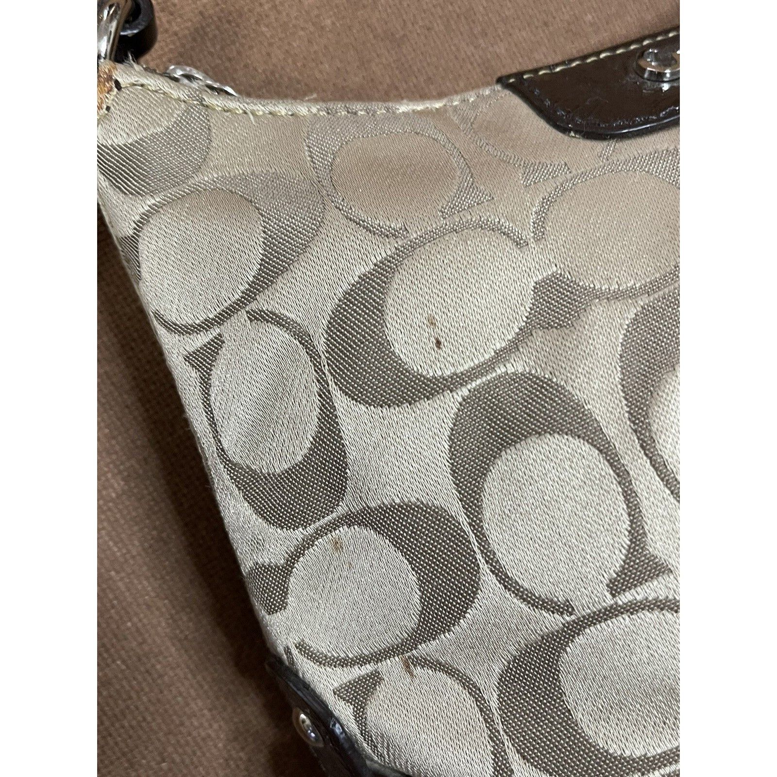 Coach Vintage COACH Signature Monogram Flap Logo Zip Small Purse S Size ONE SIZE - 4 Thumbnail