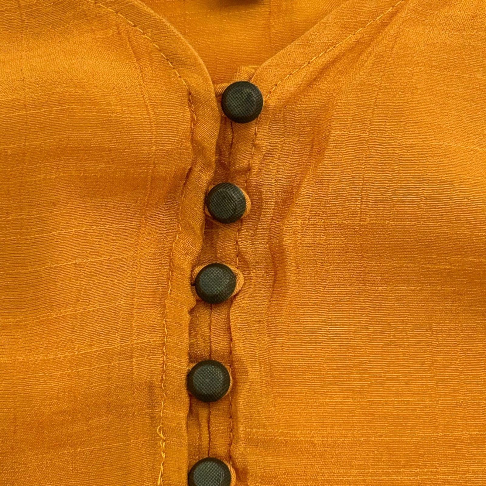 Le Chateau Le Chateau Mustard Sleeveless Henley Strappy Back Top Small Size S / US 4 / IT 40 - 3 Thumbnail