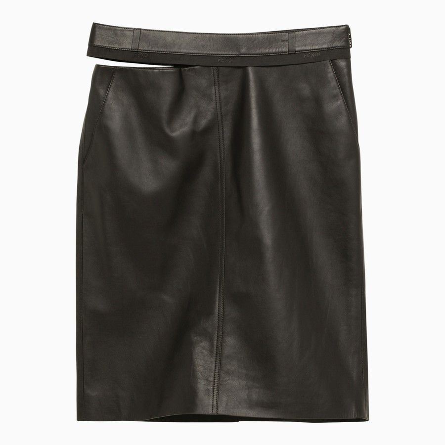 Fendi o1d2blof0824 Cut-Out Mini Skirt in Black Size 28" / US 6 / IT 42 - 1 Thumbnail