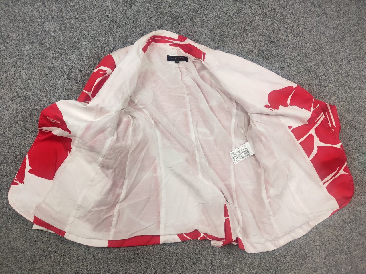Escada Vintage 90's Escada Design blazer jacket bright red floral Size M / US 6-8 / IT 42-44 - 16 Thumbnail