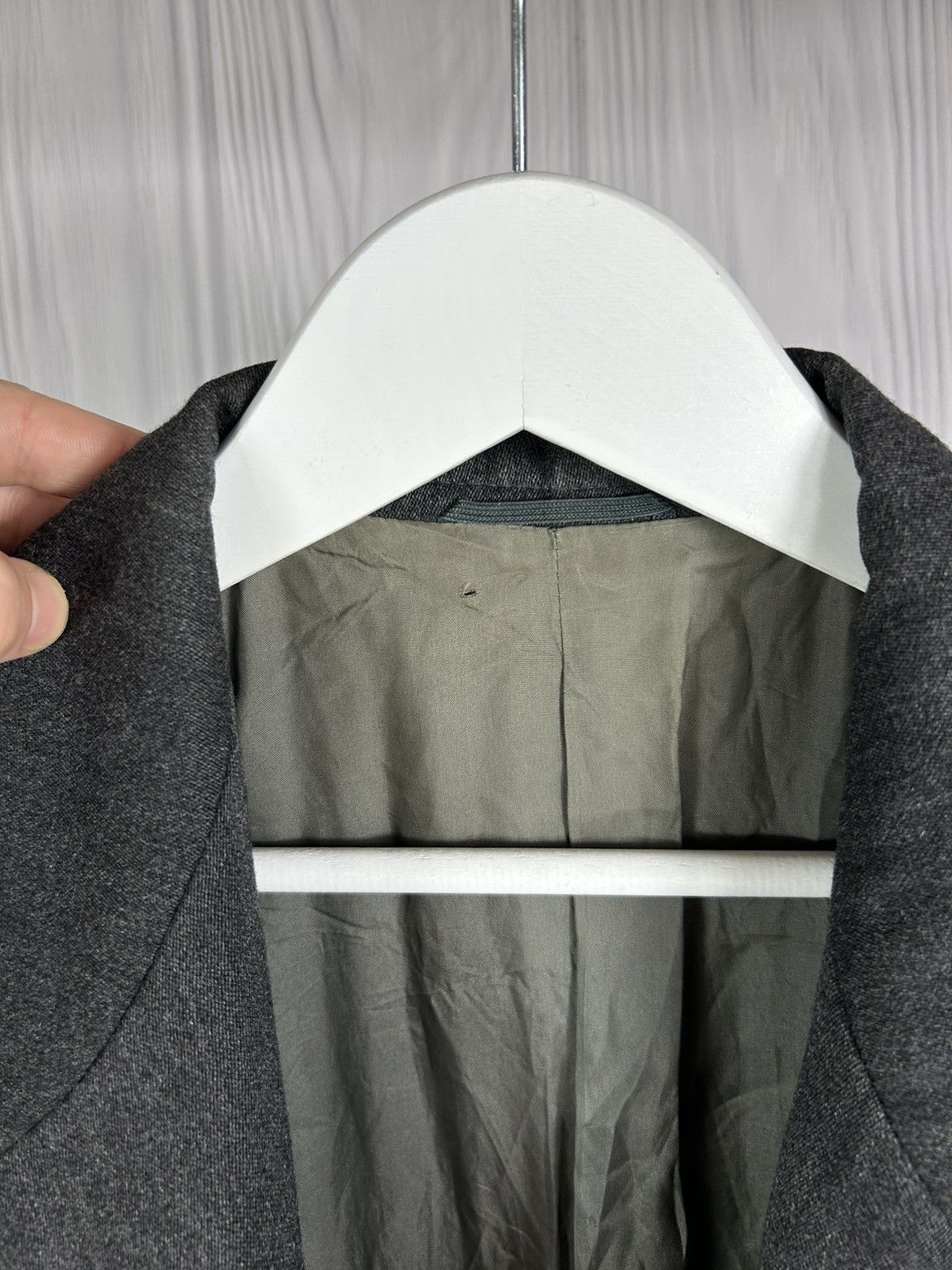 Max Mara Vintage MaxMara Grey Virgin Wool Blazer Jacket Made in Italy Size L / US 10 / IT 46 - 8 Thumbnail