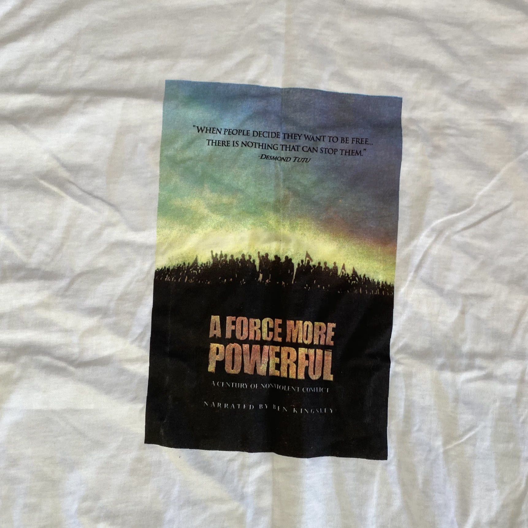 Hanes VINTAGE 2000 A Force More Powerful Movie Promo Shirt Hanes VTG White T-Shirt XL Men Crew Neck Short Sleeve 90s Retro Size US XL / EU 56 / 4 - 3 Thumbnail