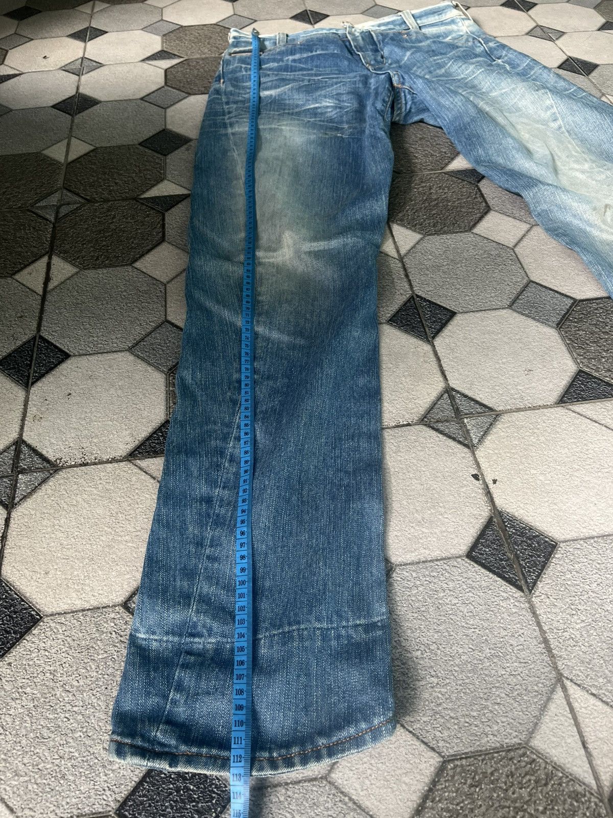 Japanese Brand Evisu Genes Silver Embroidered Seagull Jeans Cinch Back Size US 30 / EU 46 - 13 Thumbnail