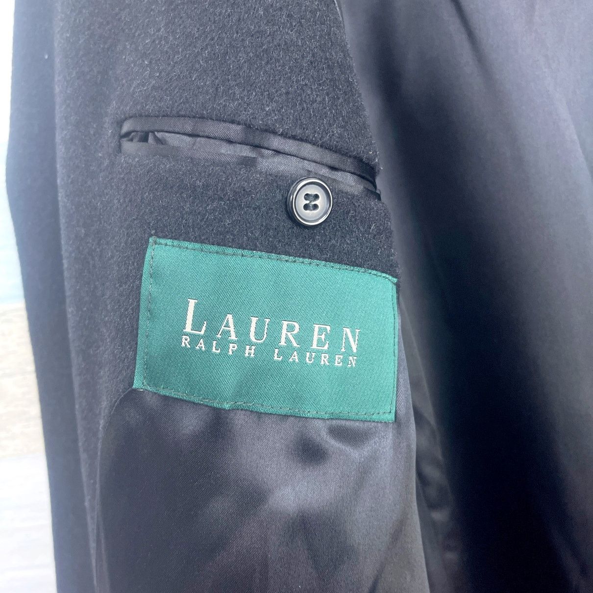 Lauren Ralph Lauren LRL Ralph Lauren Lambswool Cashmere Overcoat Black Mens 44S Size US XL / EU 56 / 4 - 8 Thumbnail