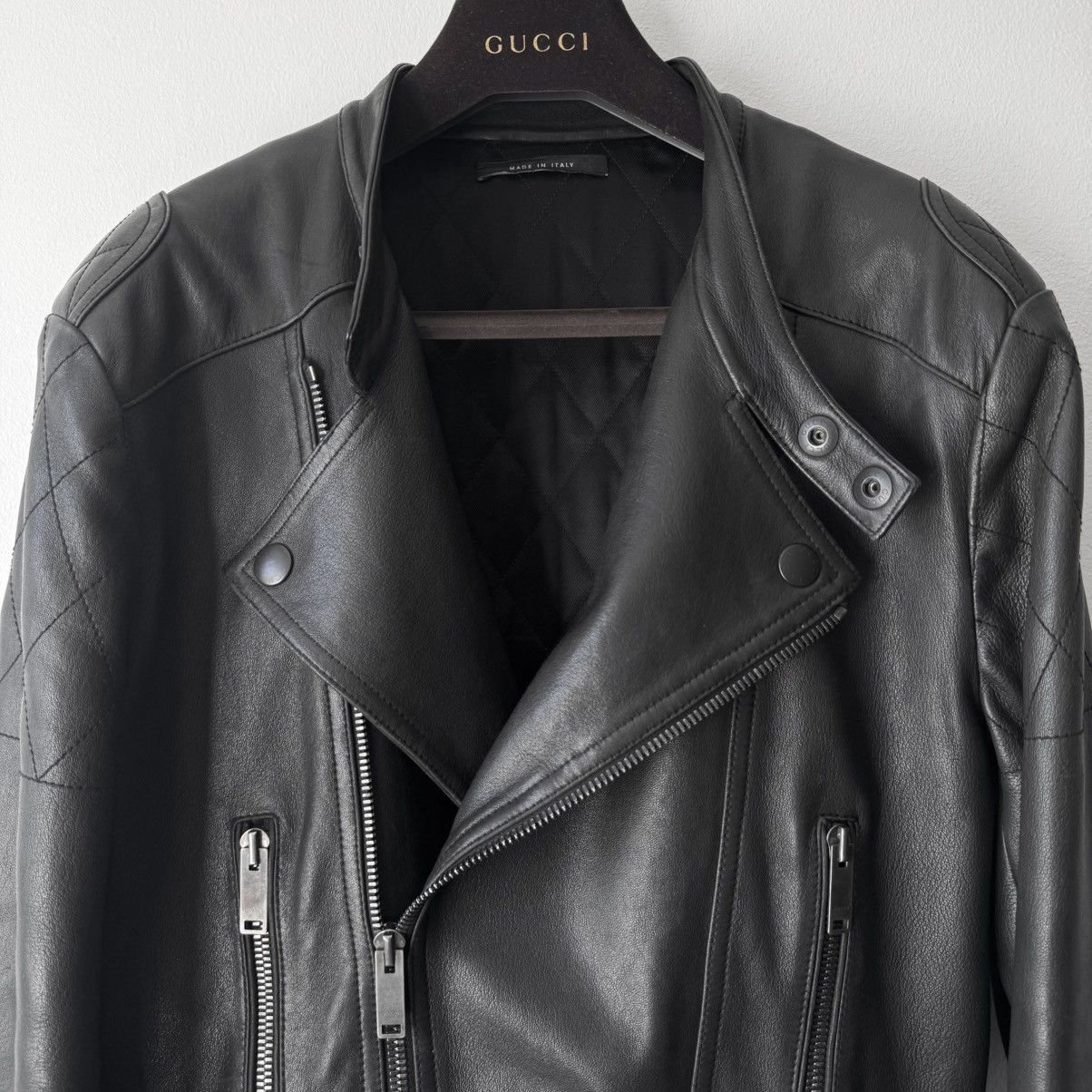Gucci Gucci FW2006 Black Lamb Leather Biker Moto Jacket Size US M / EU 48-50 / 2 - 3 Thumbnail