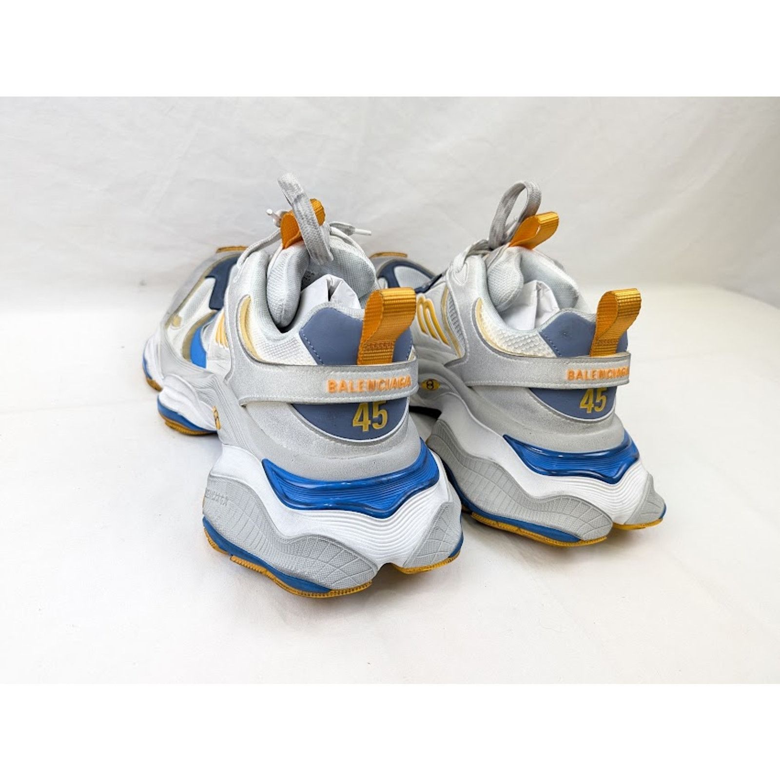 Balenciaga o1rshd1 Cargo Suede Low-Top Sneakers White/Grey/Orange/Blue Size US 10 / EU 43 - 20 Thumbnail