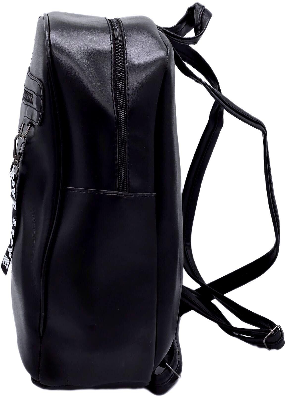 Genetic Manipulation Shinichiro Kuriya Black Faux Leather Backpack with Front Zipper Pocket and Key Size ONE SIZE - 5 Thumbnail