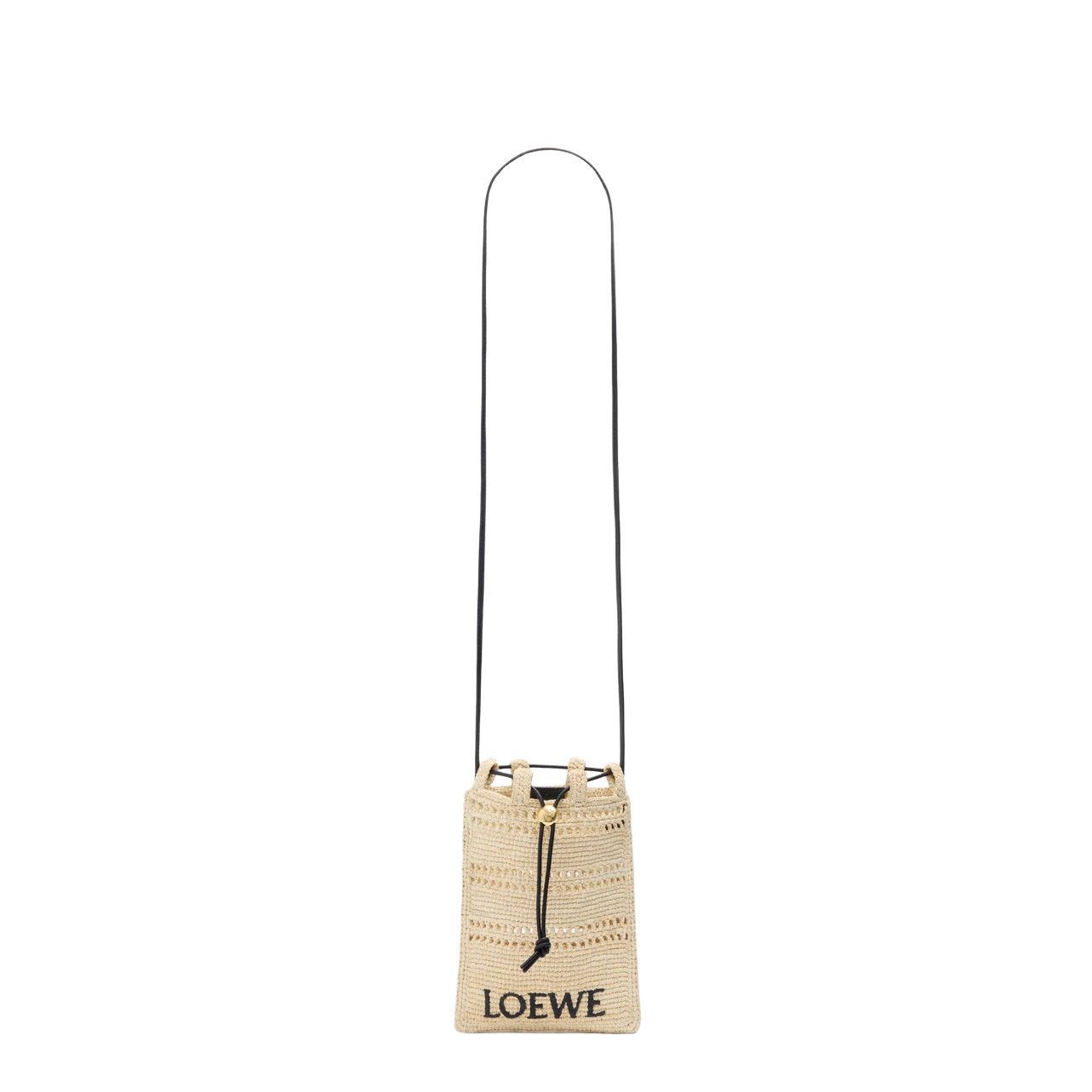 Loewe LOEWE $950 Natural/Black Raffia Drawstring Mini Crossbody Ba Size ONE SIZE - 2 Thumbnail