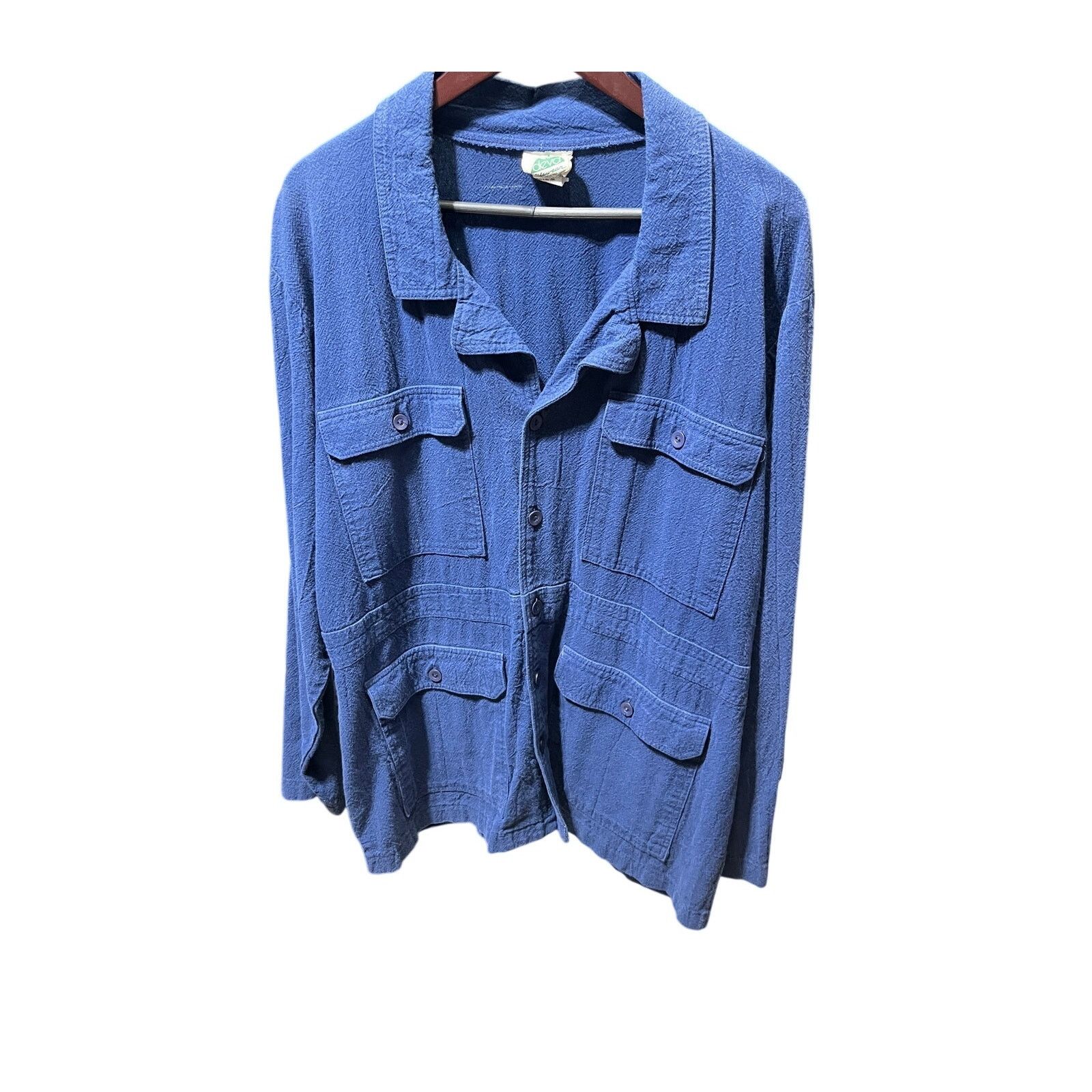 Trench USA Vintage Blue Made in USA Classic Fit Button Up Shirt Size US XL / EU 56 / 4 - 1 Thumbnail