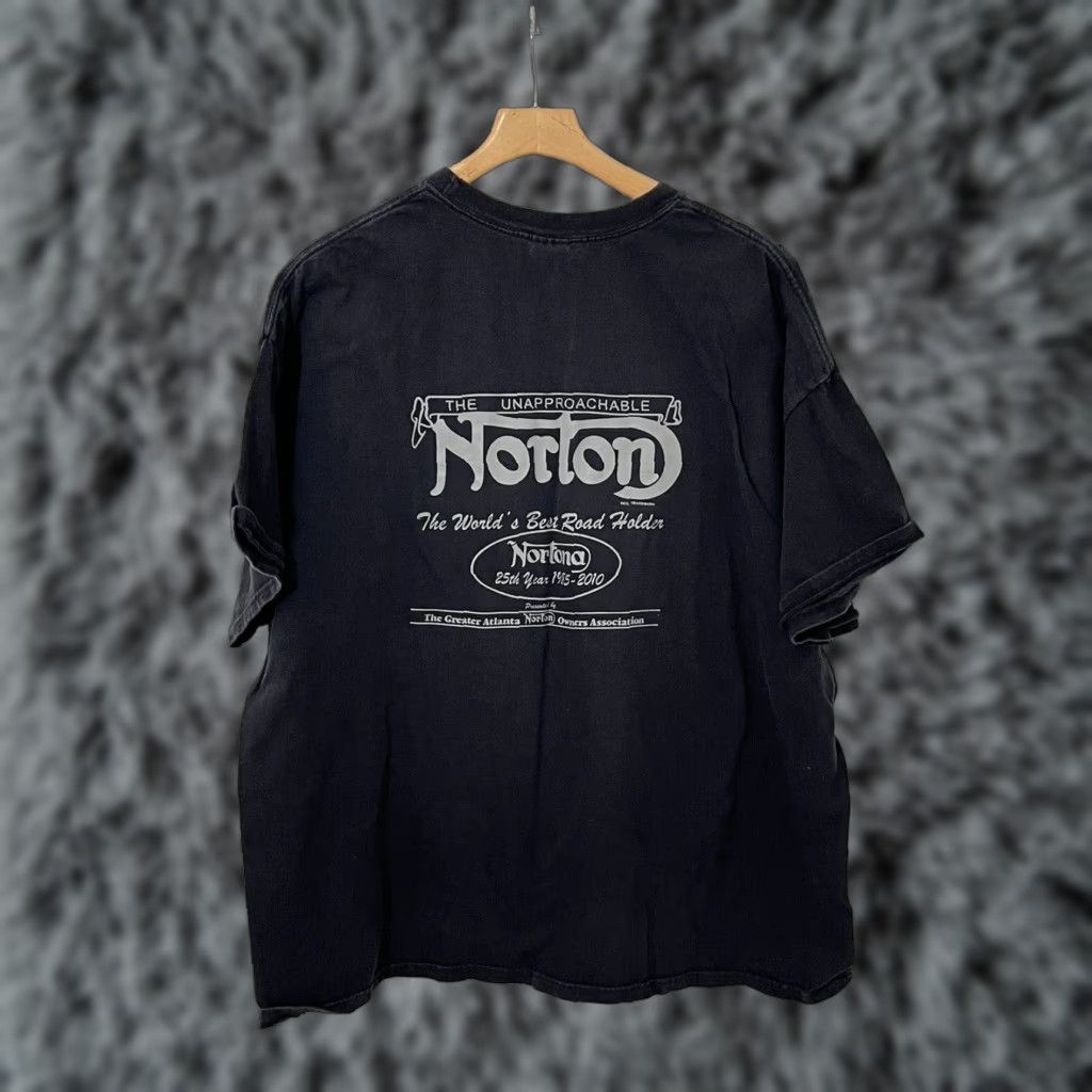VINTAGE Norton Motorcycles Tshirt Mens 3XL Black Short Sleeve GUC Biker