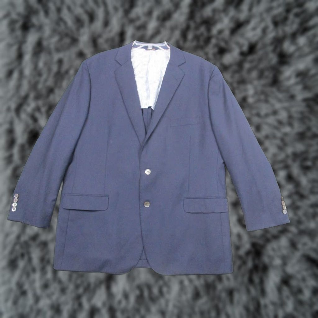 Brooks Brothers Brooks Brothers Blazer Mens 48R Navy Wool Mohair Fitzgerald Single-Breasted Notch Lapel 2-Button Formal Suit Jacket Size 48R - 1 Thumbnail