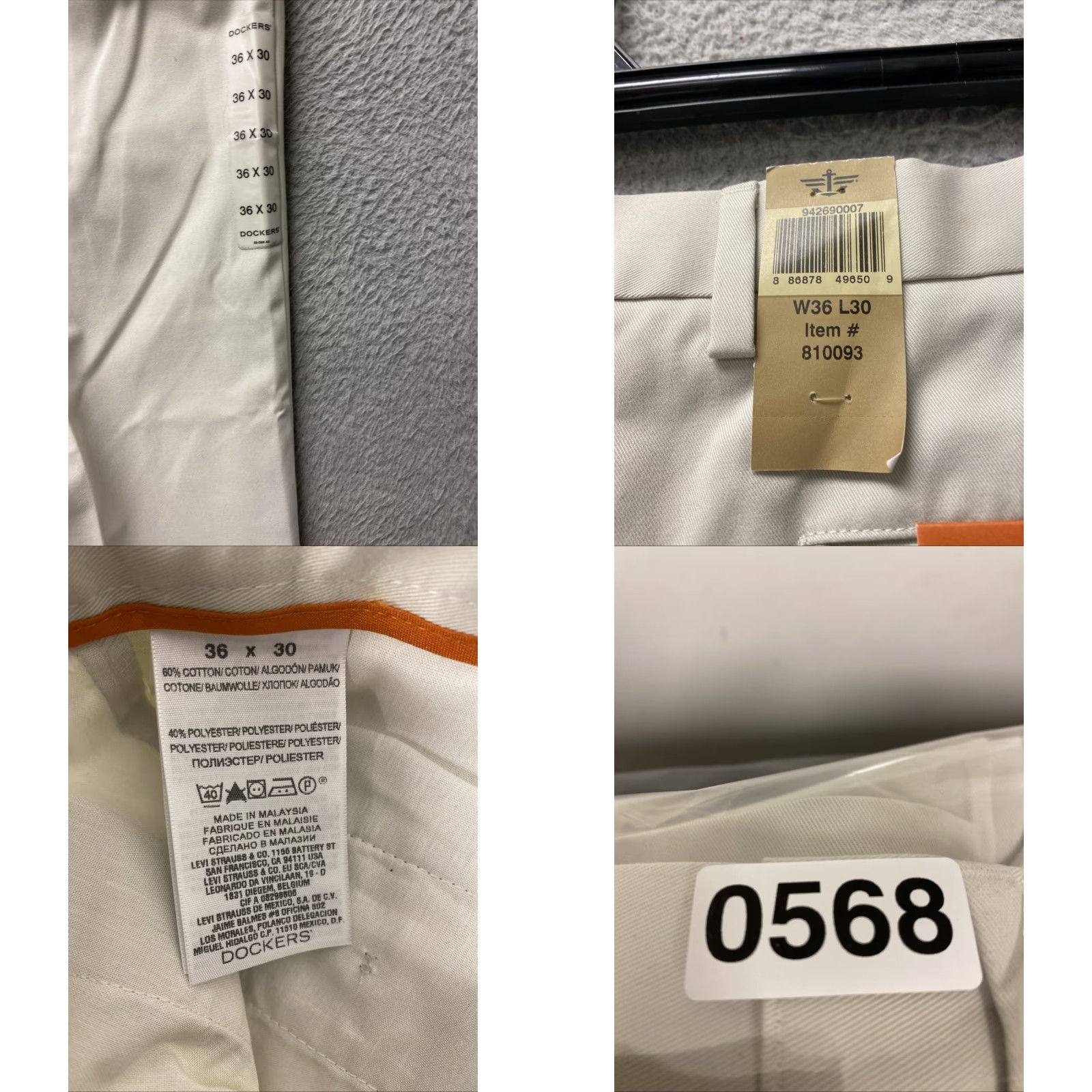 Dockers Docker's Chino Pants Mens Size 36x30 Beige Classic Casual NWT /0568 Size US 36 / EU 52 - 8 Thumbnail