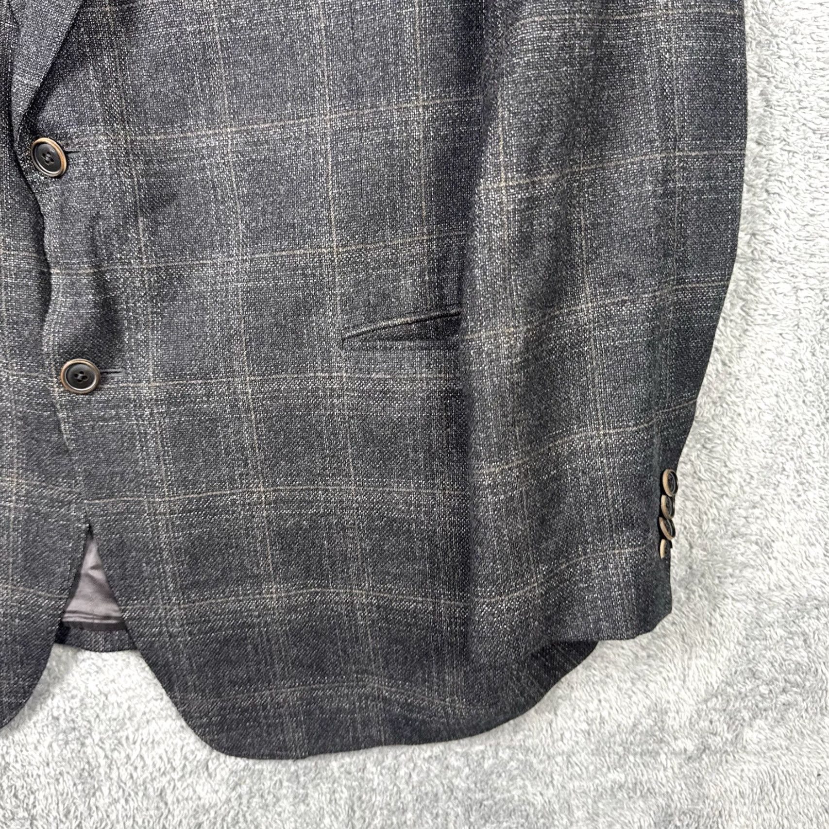 Vintage Samuelsohn Blazer Men 46R Wool Tweed Notch Lapel Single-Breasted Two-Button Black 1923 SB Garner Italy Vintage/Business/Formal Jacket Coat Medium? Size 46R - 4 Thumbnail