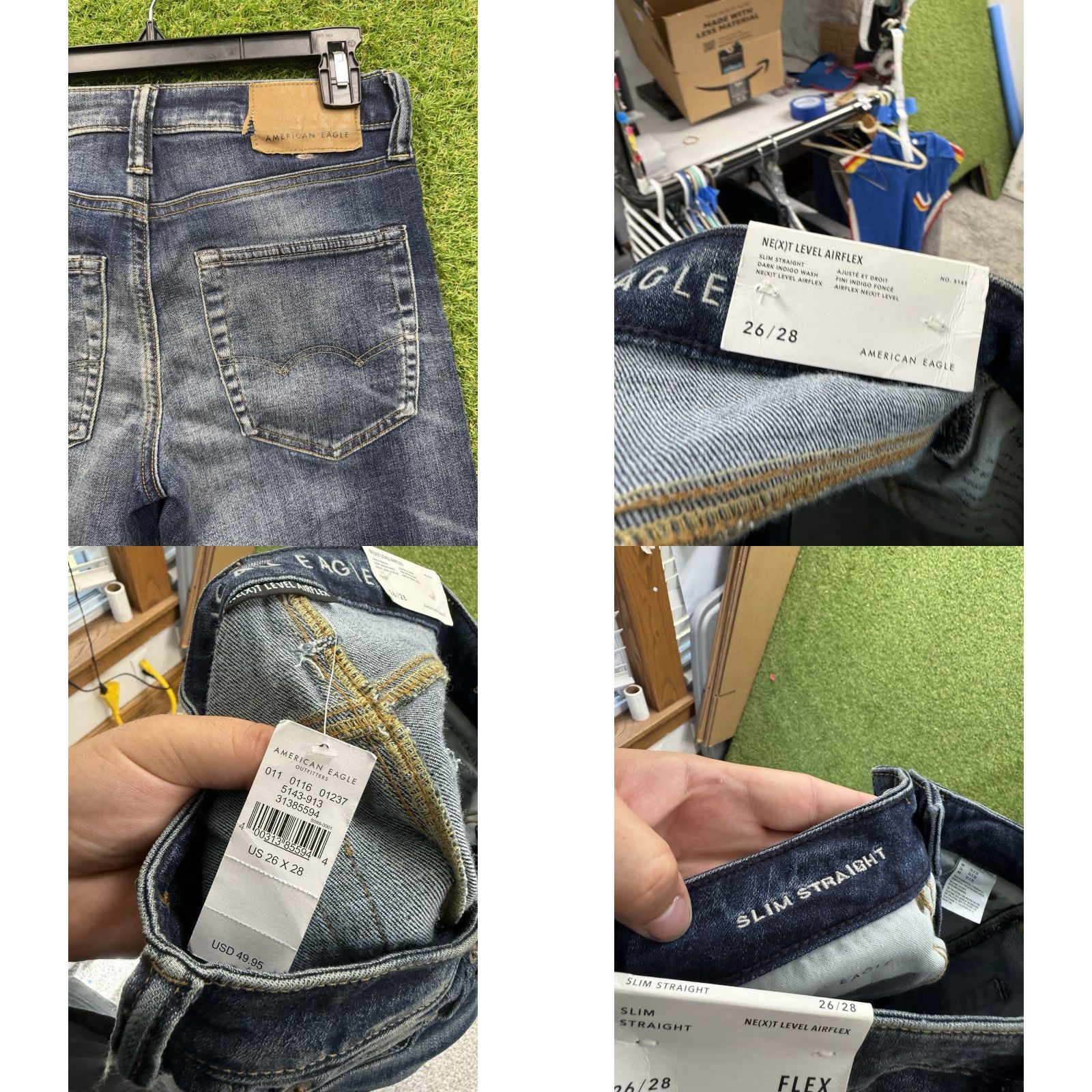 American Eagle Outfitters American Eagle Jeans Men Slim 26x28 Denim Blue 5-Pocket Stretch NWT Dark Wash Mens Size US 26 / EU 42 - 8 Thumbnail