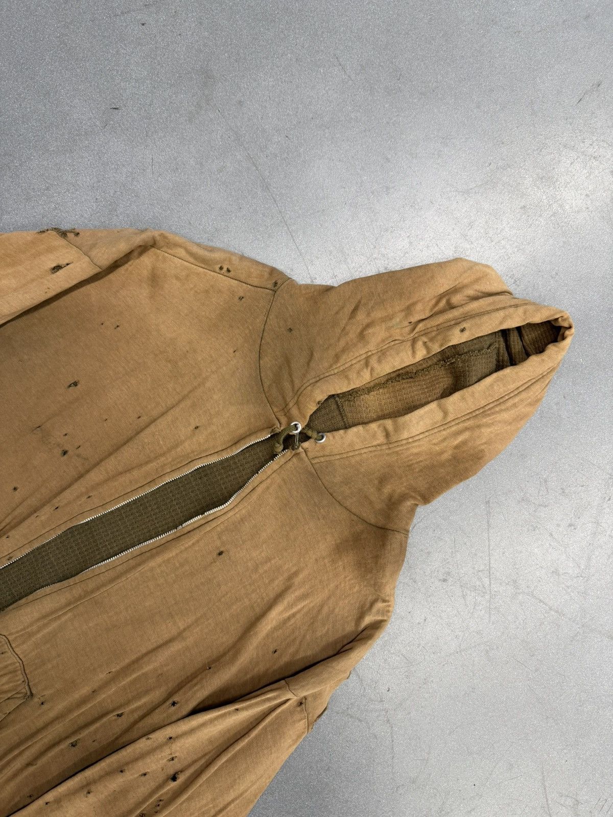 Other 1950's Vintage Thrashed Selvedged Waffle Line Zip Up Hoodie Size US L / EU 52-54 / 3 - 5 Thumbnail