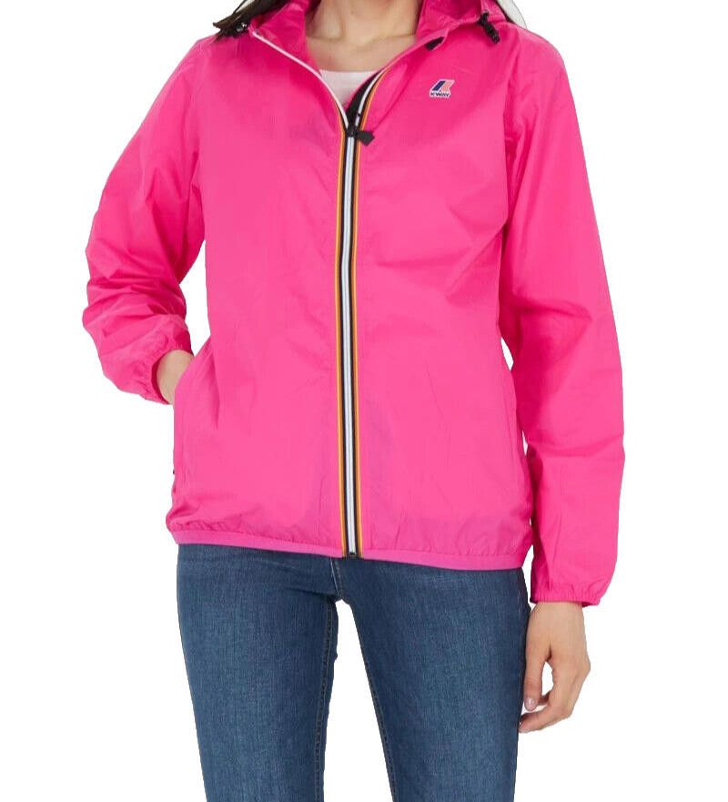 K-Way Women's Large Pink Claude Rain Jacket Waterproof Coat