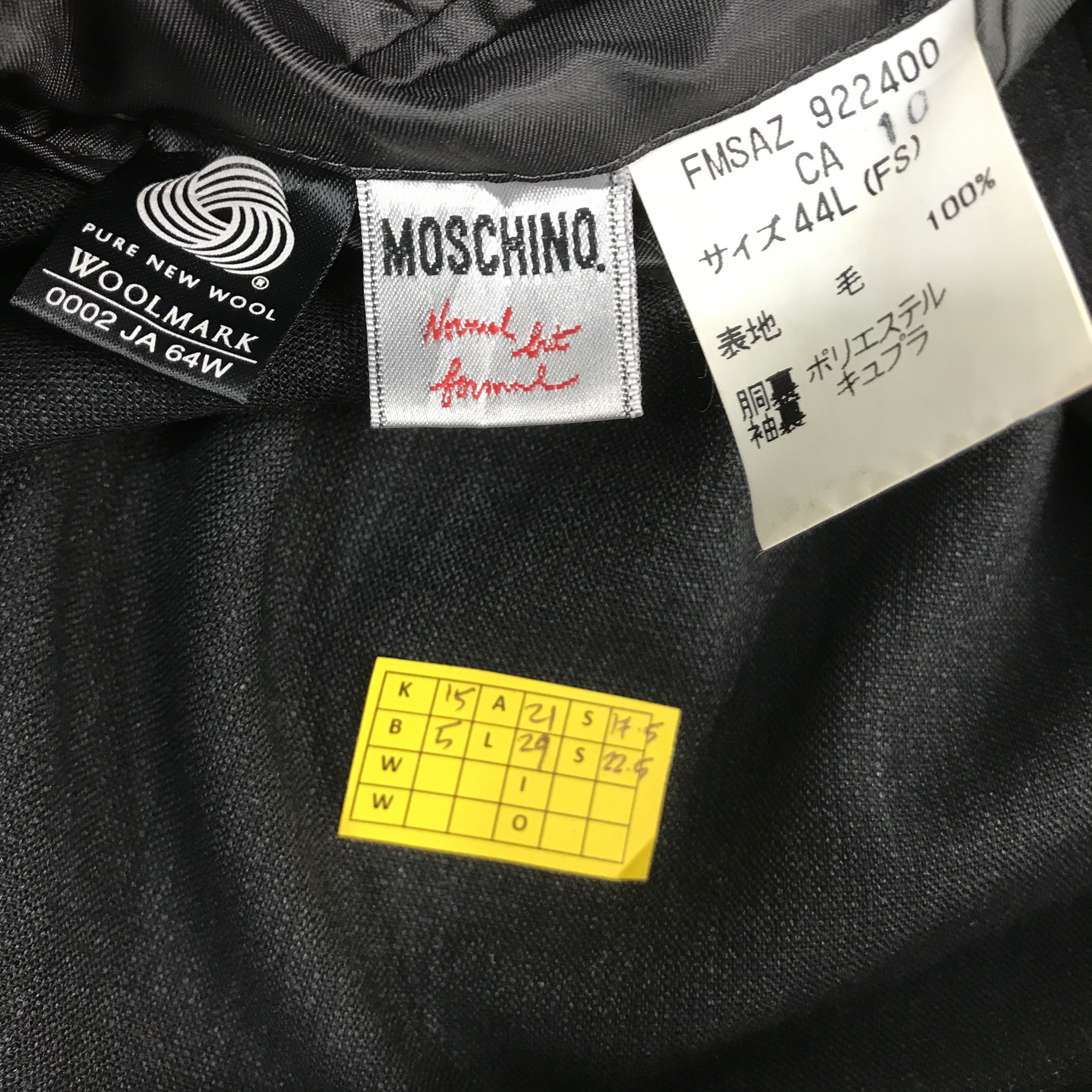 Japanese Brand × Moschino moschino Black Blazer coat jacket Size US L / EU 52-54 / 3 - 11 Thumbnail