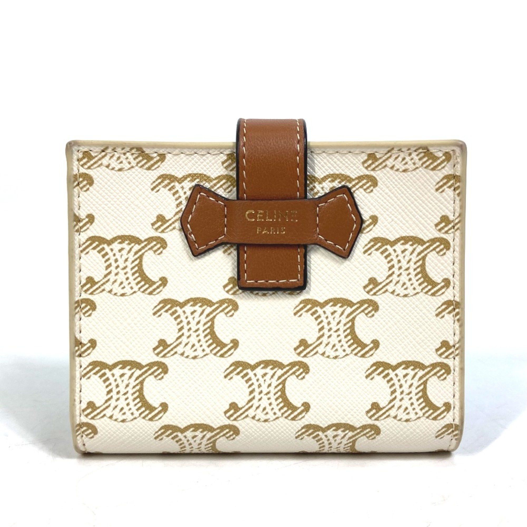 Celine CELINE Macadam Triomphe Folded wallet White/Brown Size ONE SIZE - 1 Thumbnail