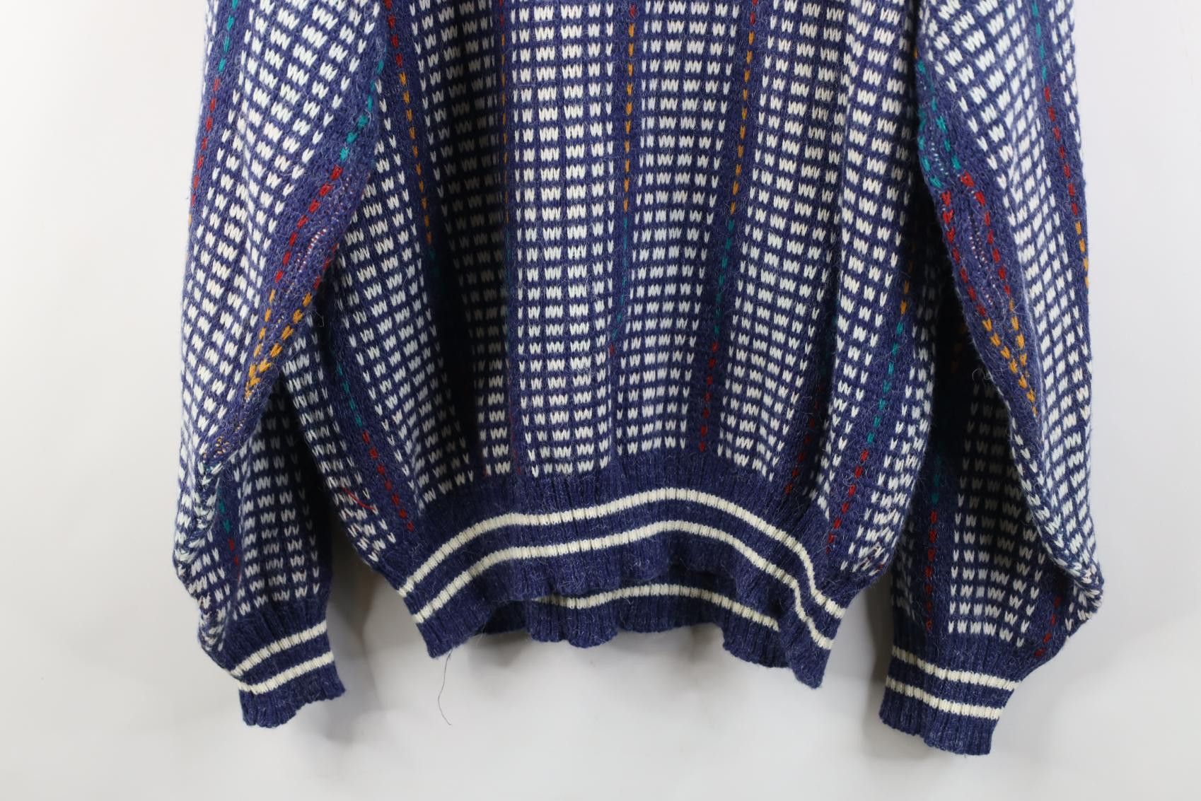 Vintage Vintage 90s Streetwear Geometric Knit Crewneck Sweater Size US XL / EU 56 / 4 - 8 Thumbnail
