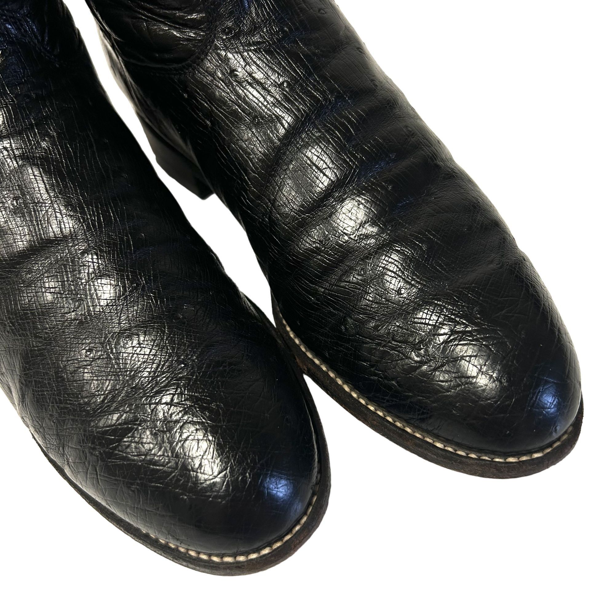 Justin Vtg Justin EXOTIC Leather Cowboy Western Ostrich Boots Size US 9.5 / EU 42-43 - 5 Thumbnail