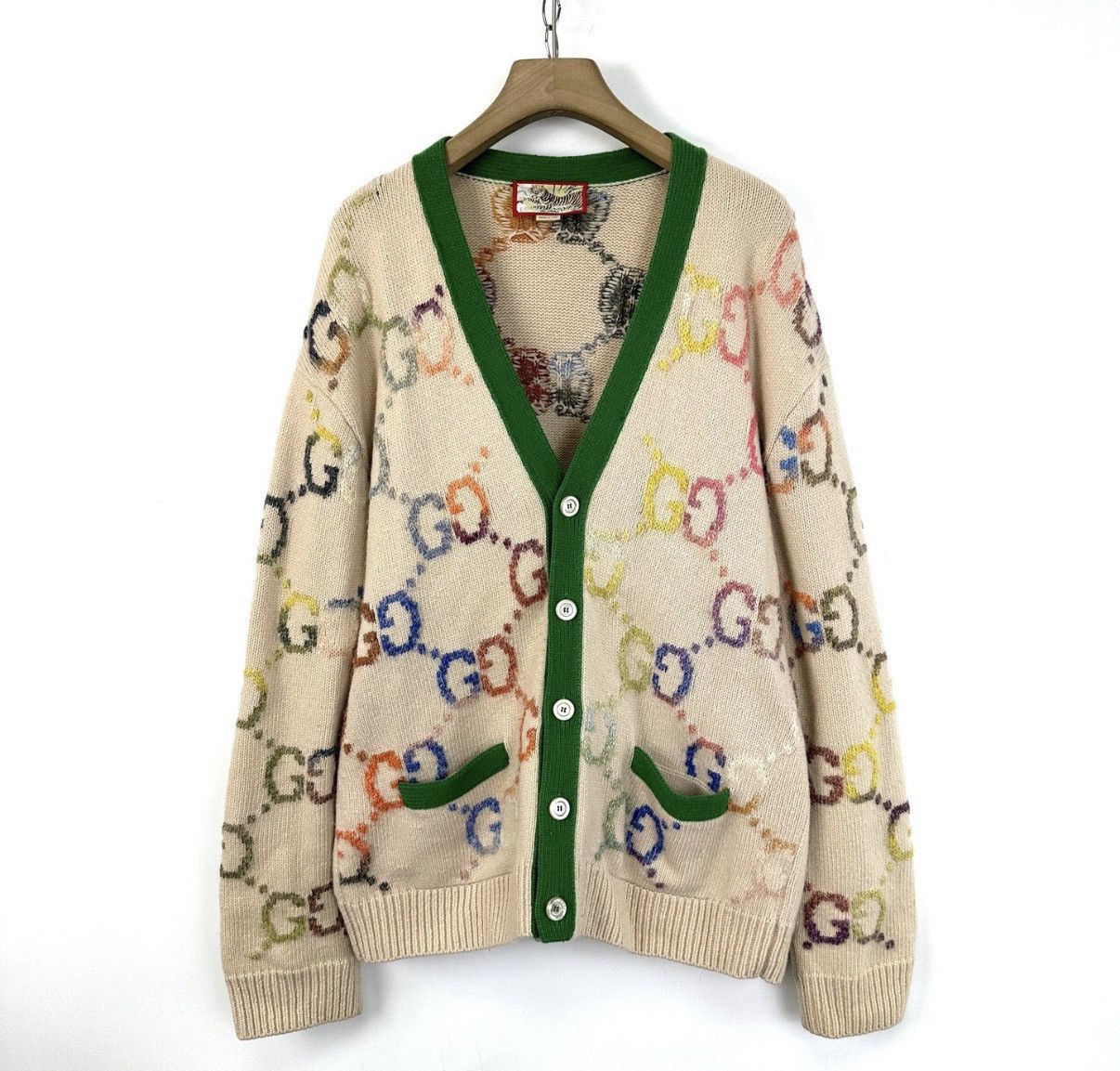 Gucci Gucci Double G Jacquard All-Over Print Knit Cardigan K12 Size XL / US 12-14 / IT 48-50 - 1 Thumbnail