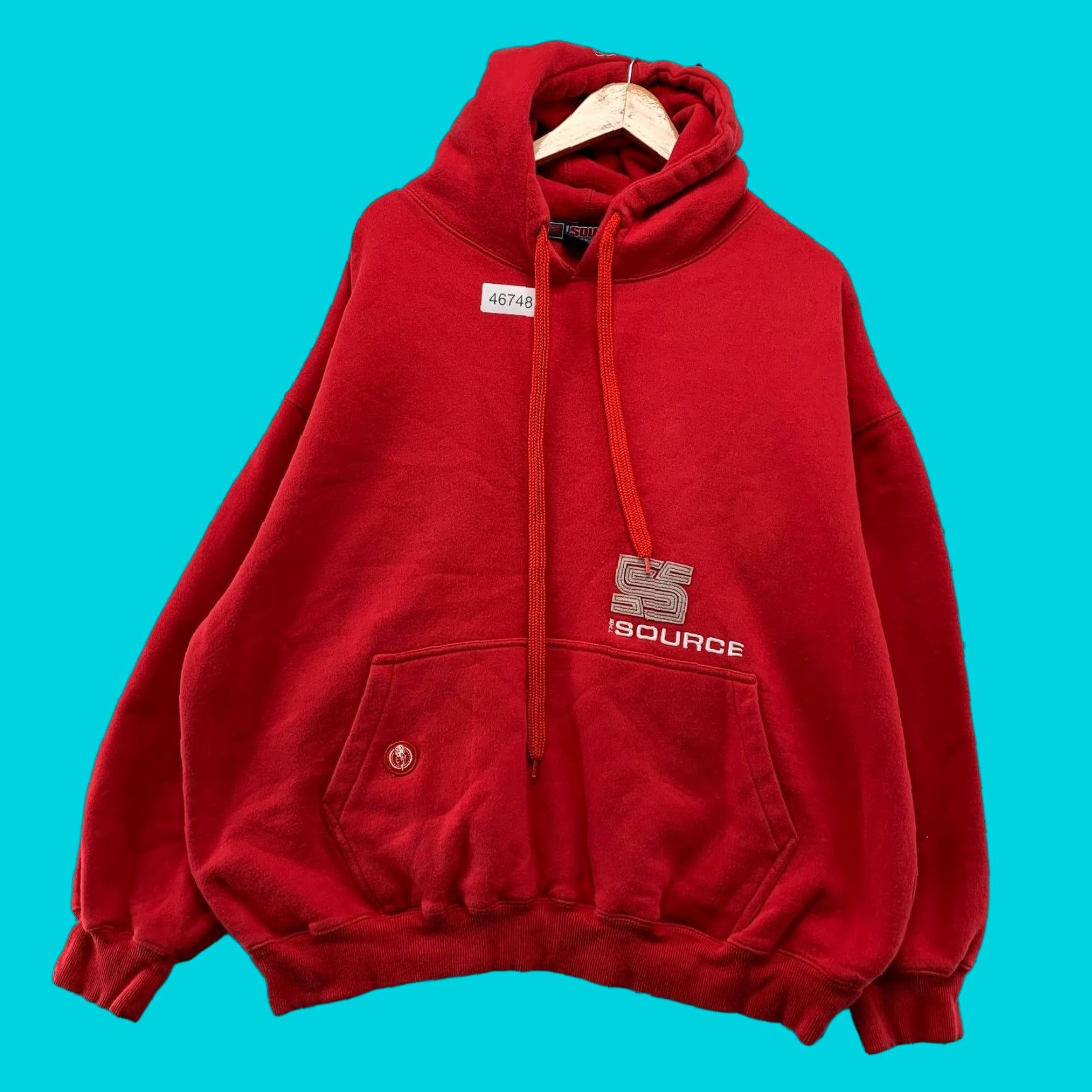 Vintage VINTAGE Source Magazine Sweatshirt Hoodie Men XL Red Embroidered Hip Hop 90s Y2K Size US XL / EU 56 / 4 - 1 Thumbnail