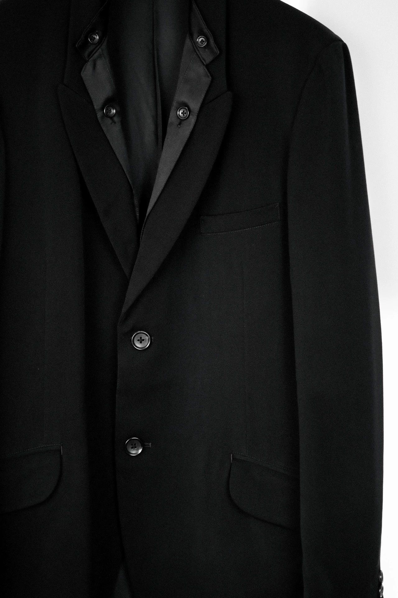 Yohji Yamamoto Yohji Yamamoto 19AW Vtg Silk Double-Collar Smoking Jkt Size US M / EU 48-50 / 2 - 5 Thumbnail