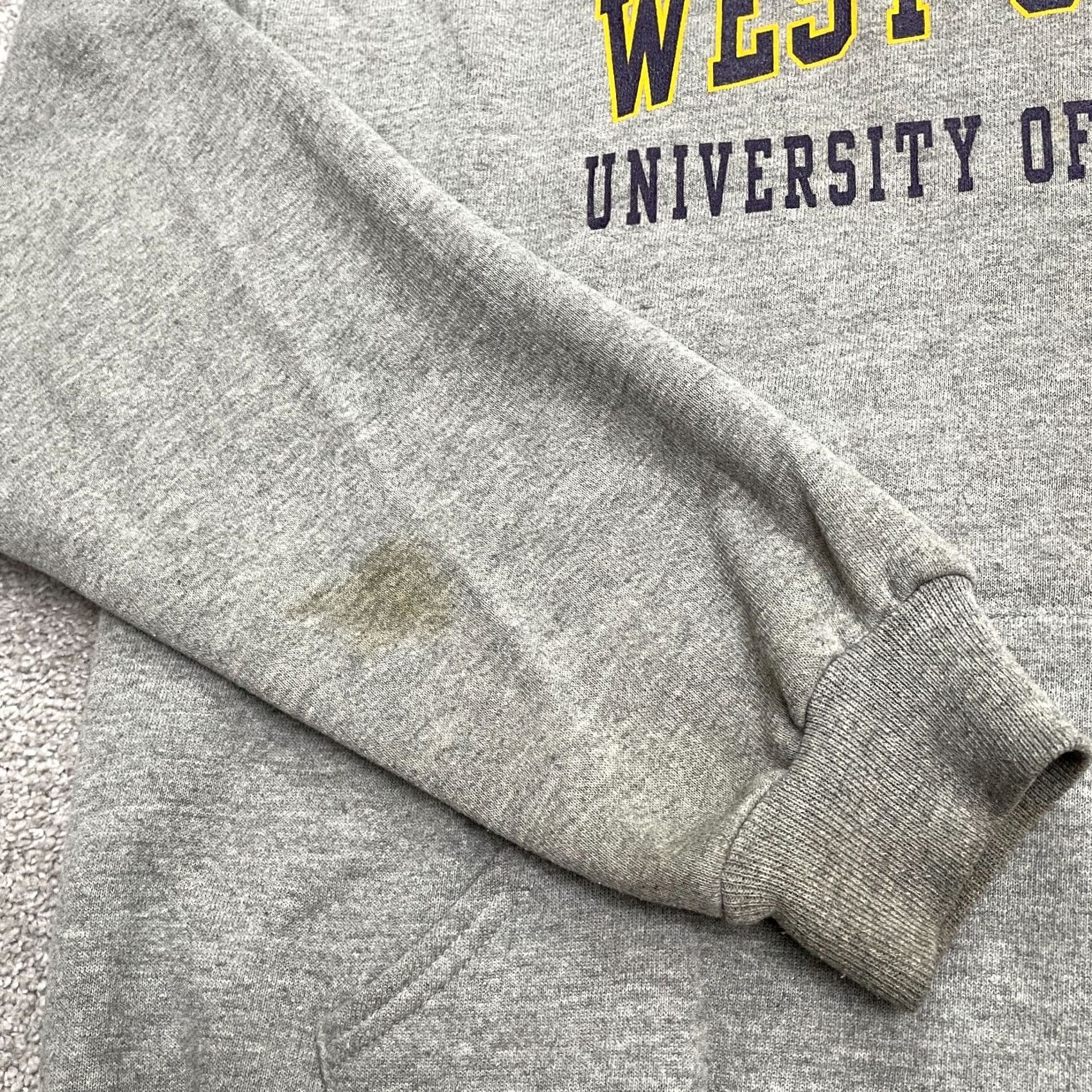 Russell Athletic VINTAGE Russell Athletic Hoodie Unisex Large Gray 90s Graphic Print Sweatshirt Size US L / EU 52-54 / 3 - 5 Thumbnail