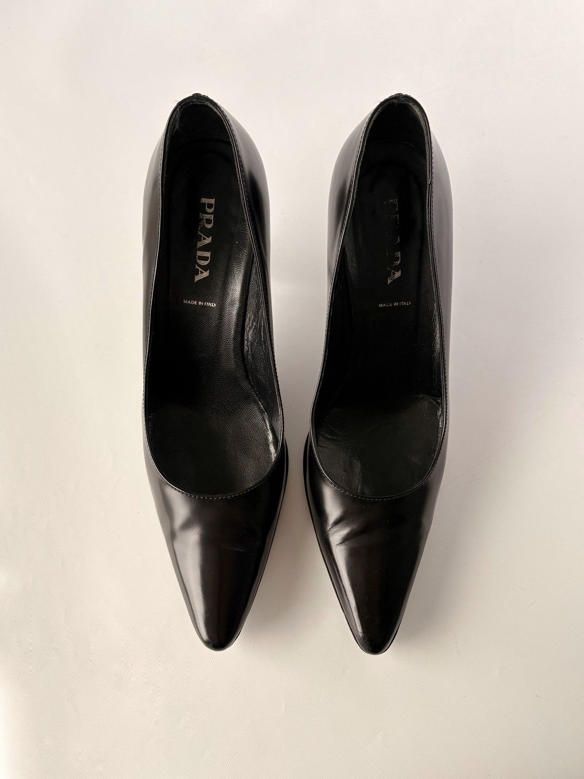 Prada Prada black leather high heels pointed toe pumps 39 US 9 Size US 9 / IT 39 - 3 Thumbnail