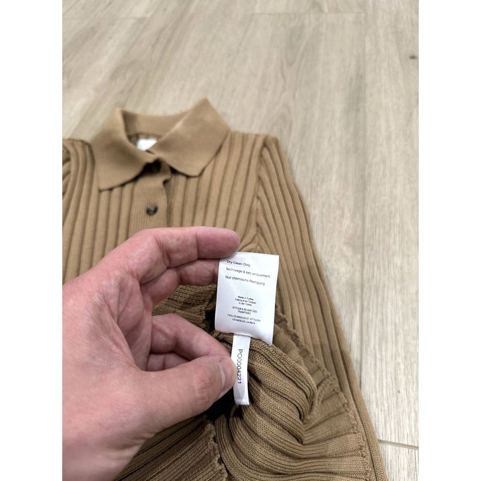 Anine Bing ANINE BING Cardigan Sweater XS Womens Knit Ribbed Collared Cropped Casual Fall Spring Winter Brown Size XS / US 0-2 / IT 36-38 - 5 Thumbnail