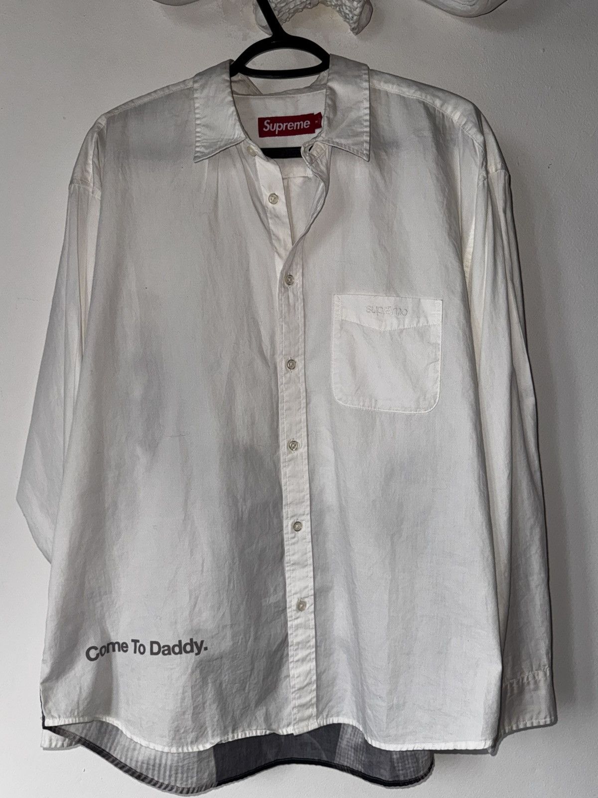 Supreme Supreme Aphex Twin Come To Daddy Button Up Shirt White Size US M / EU 48-50 / 2 - 2 Thumbnail