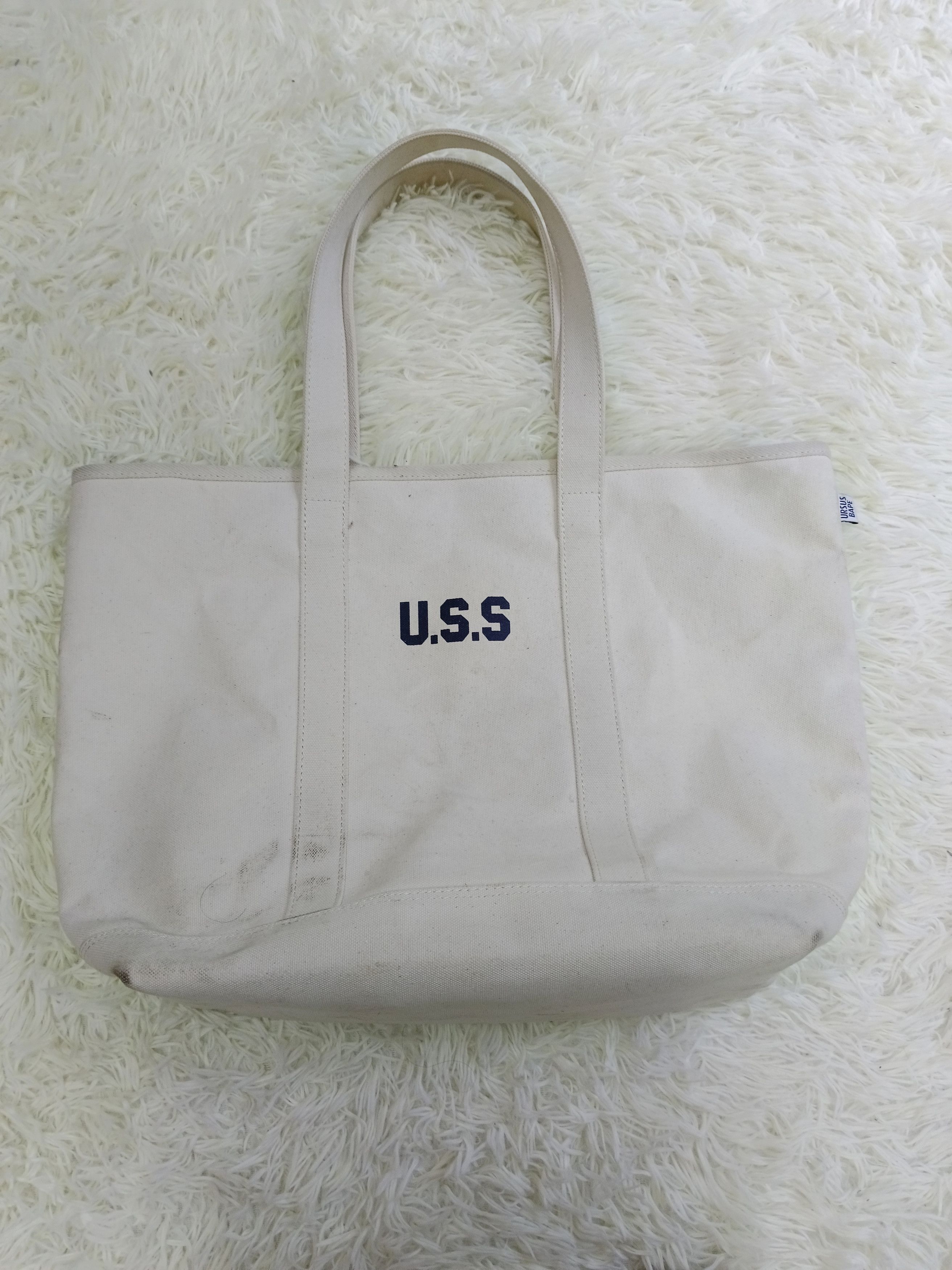 Bape RARE Ursus Bape "U.S.S" Heavy Canvas Tote Bag Size ONE SIZE - 2 Thumbnail