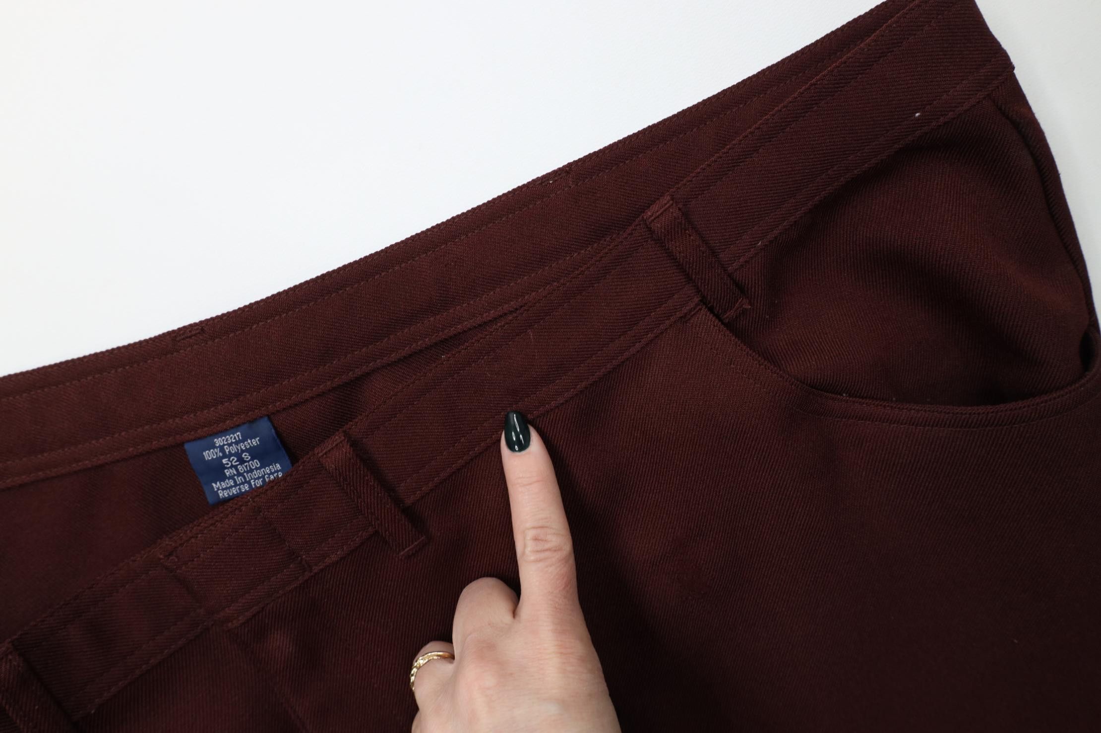Vintage Vintage 90s Streetwear Wide Leg Chino Pants Burgundy Red Size US 44 / EU 60 - 8 Thumbnail