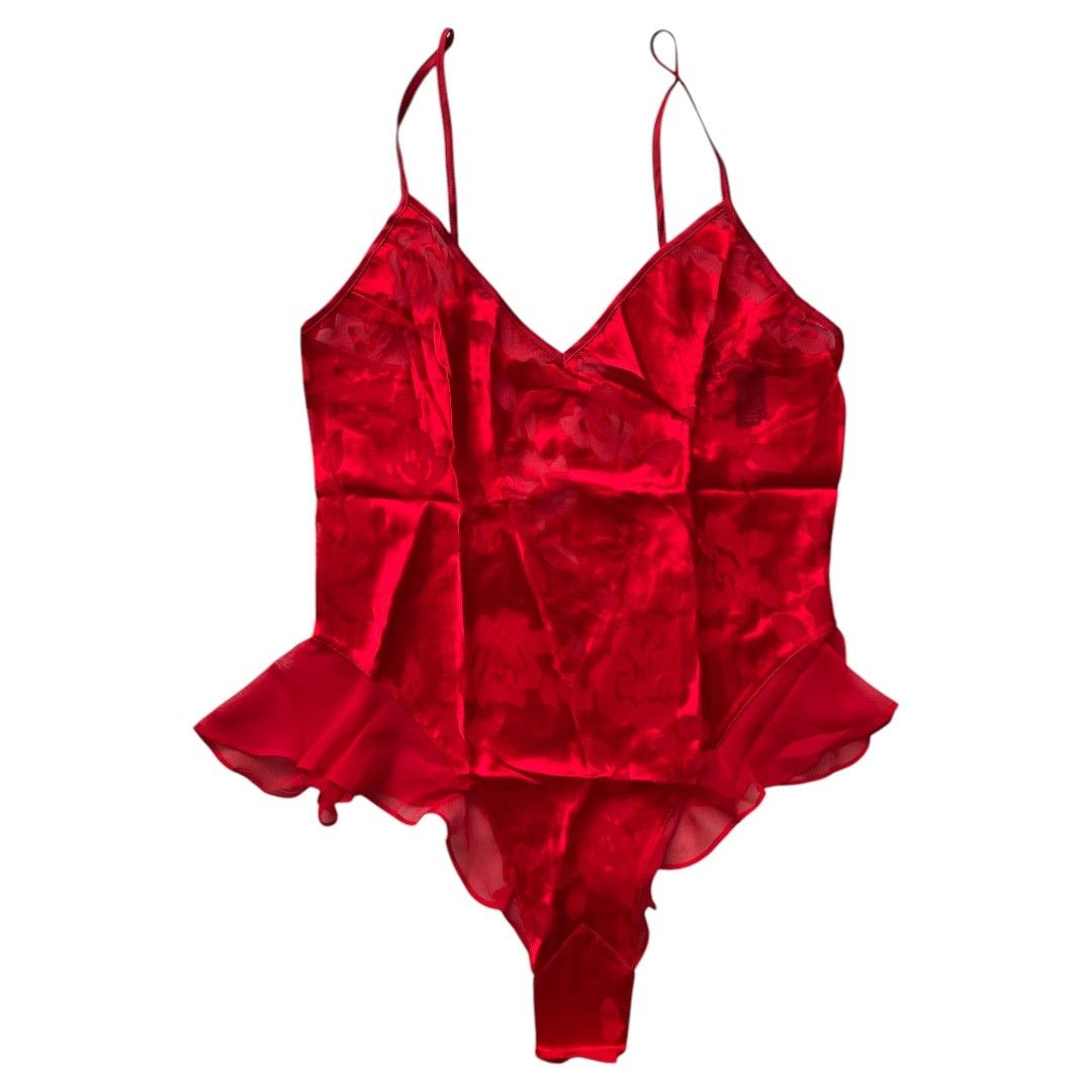 Victoria's Secret Victoria's Secret Burnout Red Burnout Satin Teddy, S Size S / US 4 / IT 40 - 1 Thumbnail
