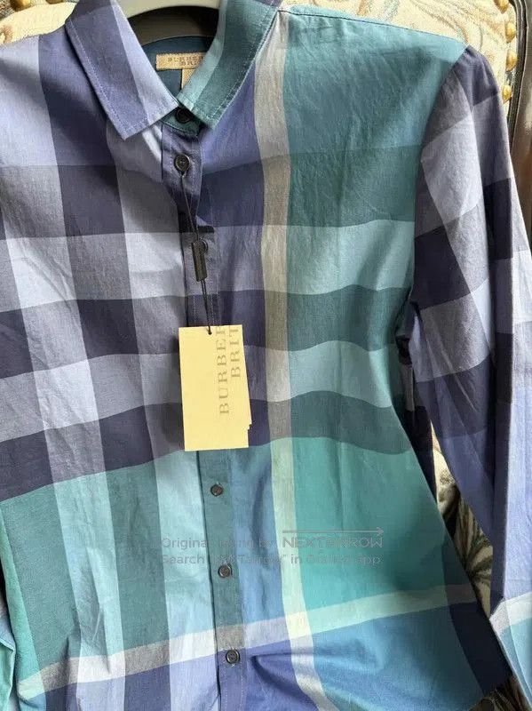Burberry Burberry Blue Cotton Check Long Sleeve Shirt. Size XS / US 0-2 / IT 36-38 - 4 Thumbnail