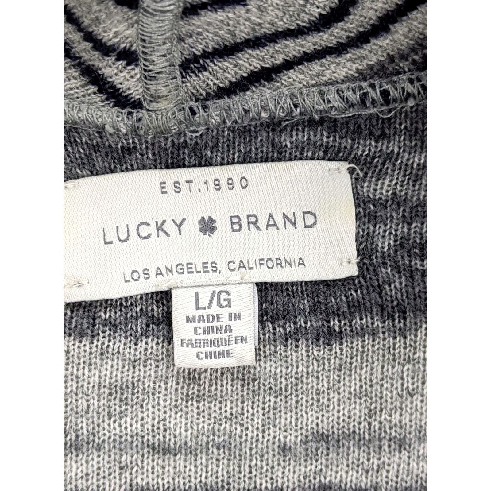 Lucky Brand Lucky Brand Womens Large Gray Southwestern Aztic Drap Cardigan Falls Long Sleeve Shirt Womens L Gray Cardigan Southwest Aztec Drapery Size L / US 10 / IT 46 - 2 Thumbnail