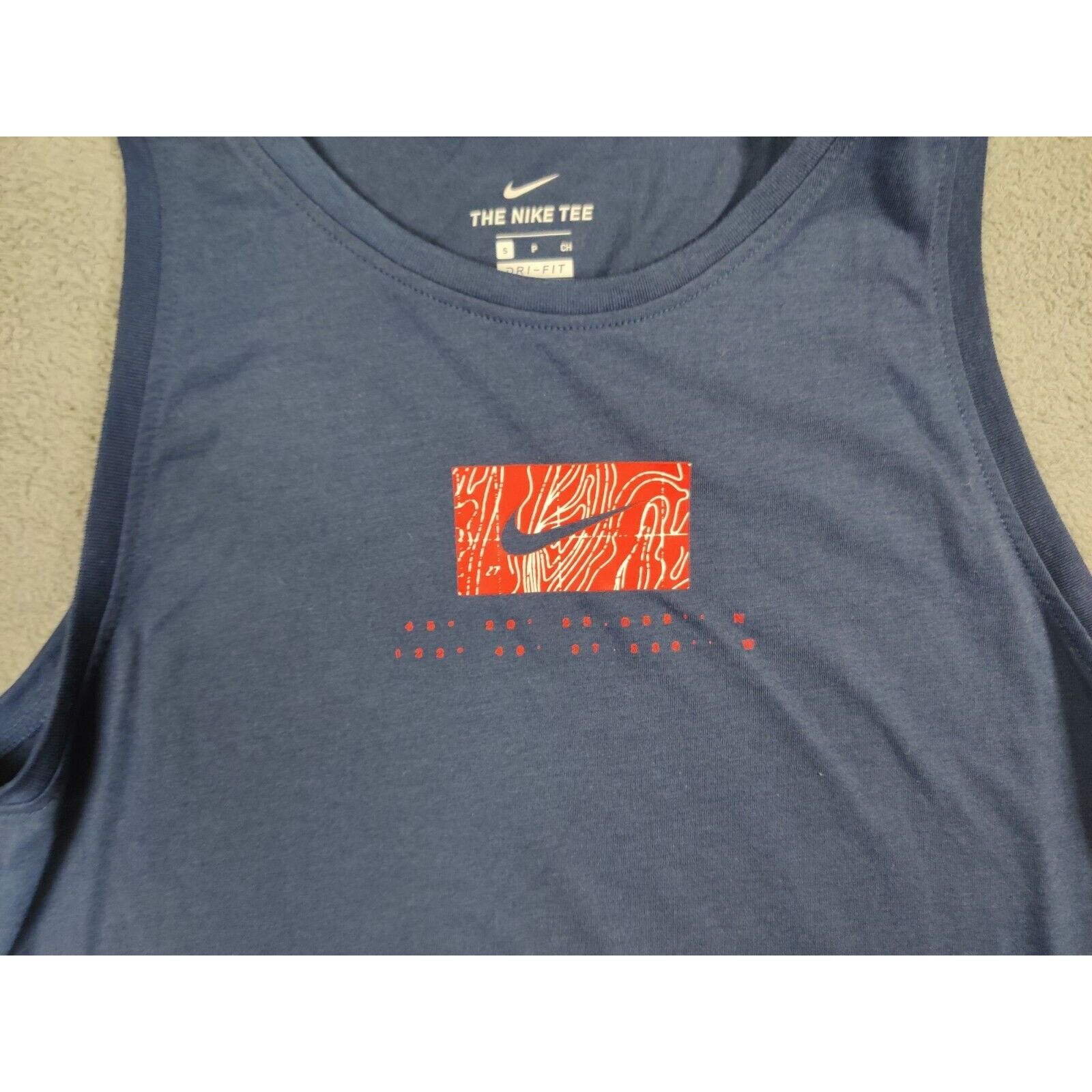 Nike Nike Shirt Adult Womens Small Dark Blue Swoosh Box Logo Nike Size S / US 4 / IT 40 - 2 Thumbnail