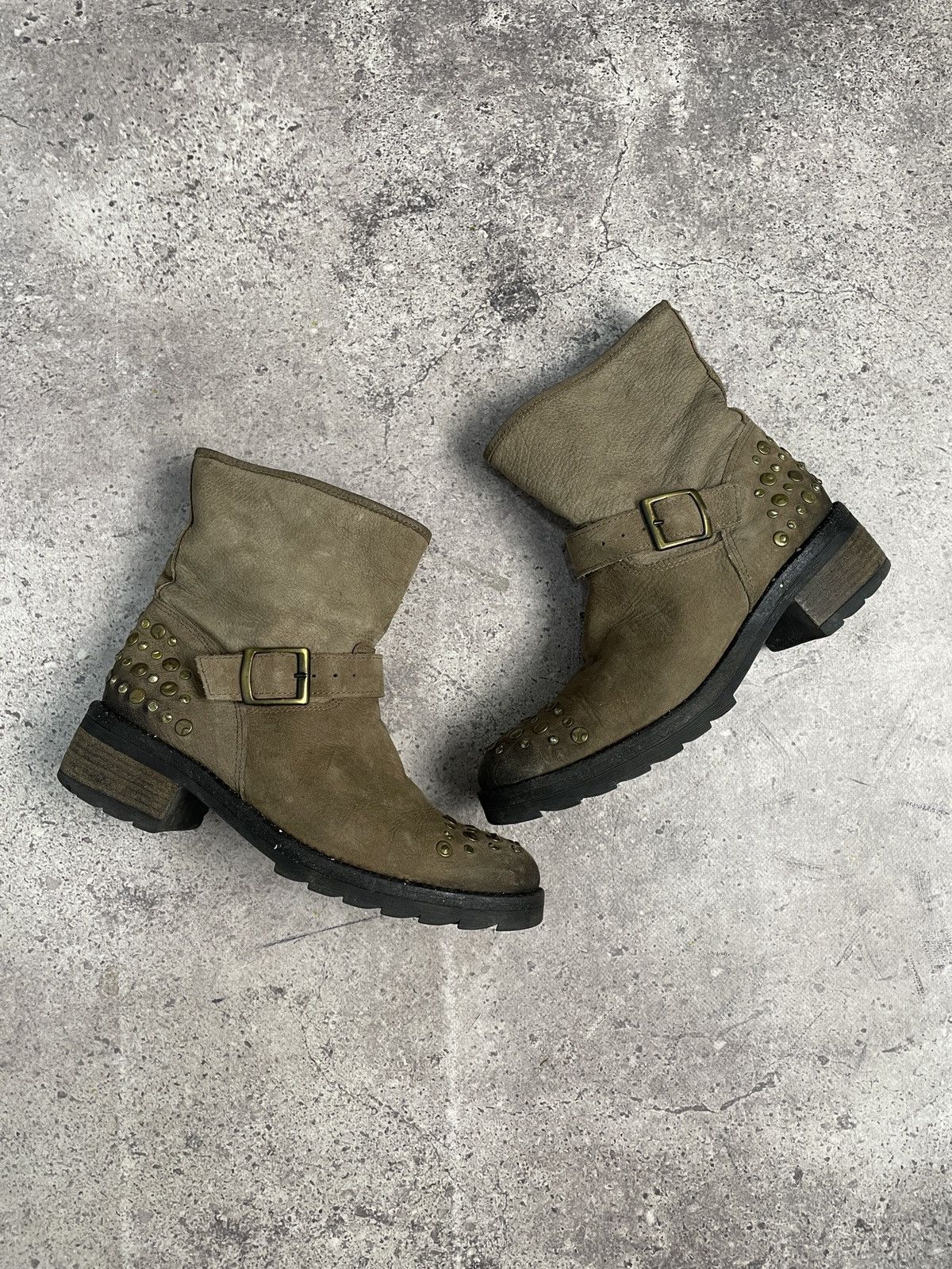 If Six Was Nine Vintage Italian AS 98 Heel Airstep Leather Biker Boots Size US 7 / EU 40 - 3 Thumbnail