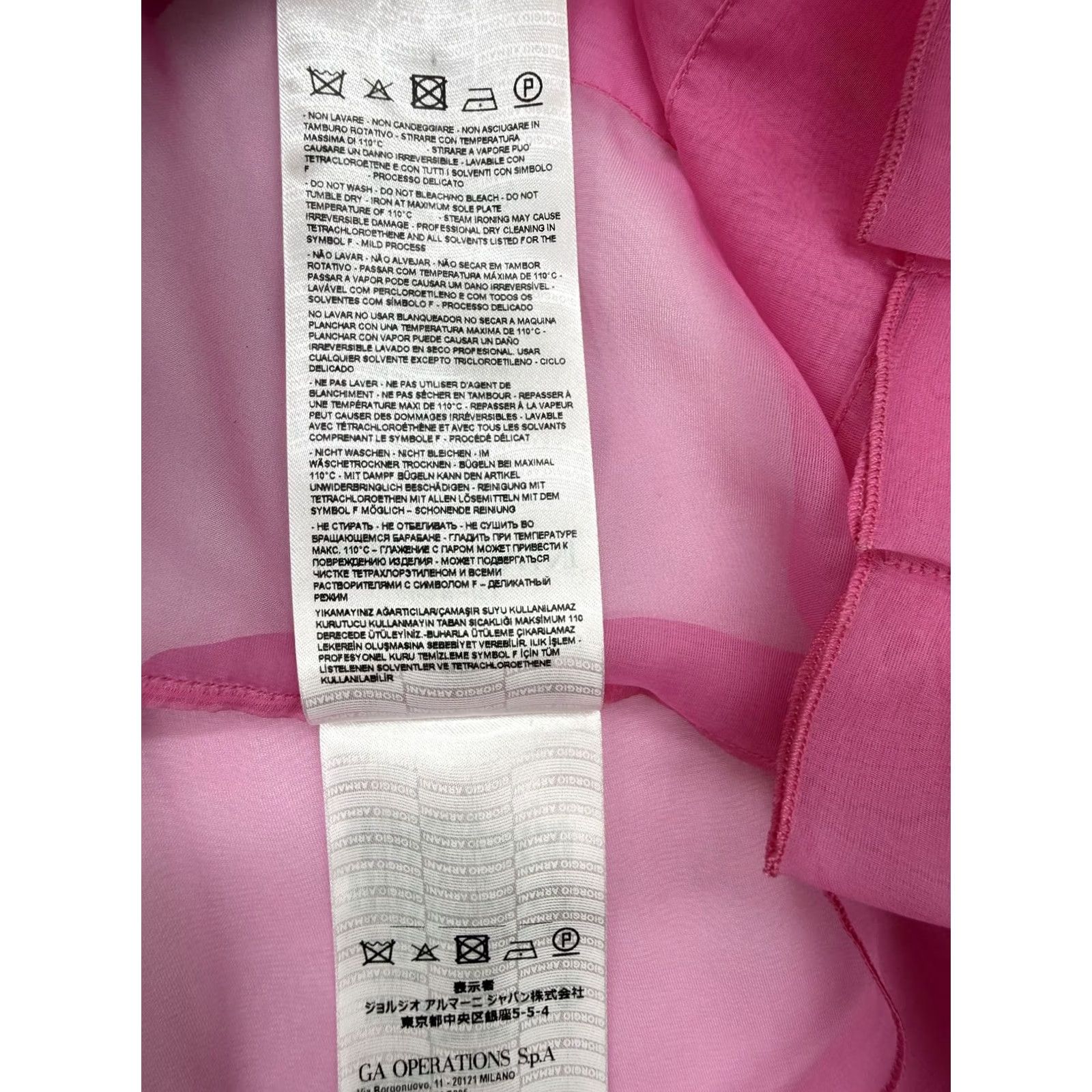Giorgio Armani GIORGIO ARMANI Magenta Silk Dress—Womens Sleeveless Knee-length 46, BNWT, Crew Neck, Solid, Formal, Italy, USA Size 46, Silk Size L / US 10 / IT 46 - 3 Thumbnail