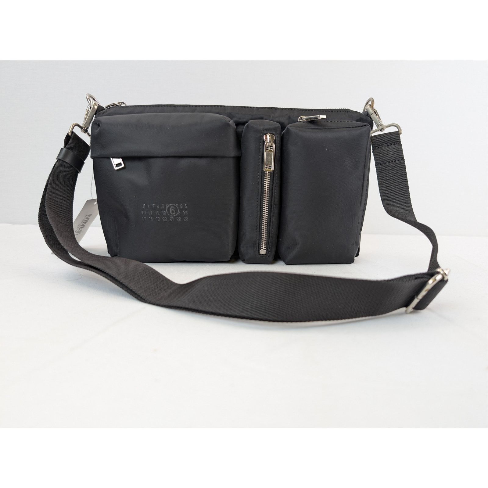 Maison Margiela o1rshd1 MM6 Three Pocket Nylon Crossbody Messenger Bag Black Size ONE SIZE - 2 Thumbnail