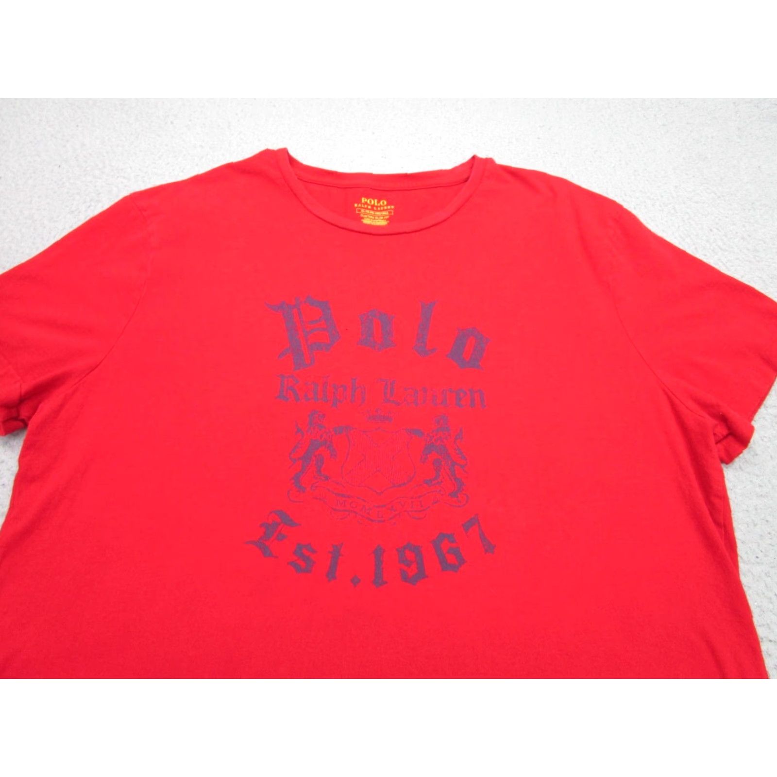 Polo Ralph Lauren Polo Ralph Lauren Slim Fit Short Sleeve Crew Neck Mens XL Red Jersey T-Shirt Size US XL / EU 56 / 4 - 2 Thumbnail