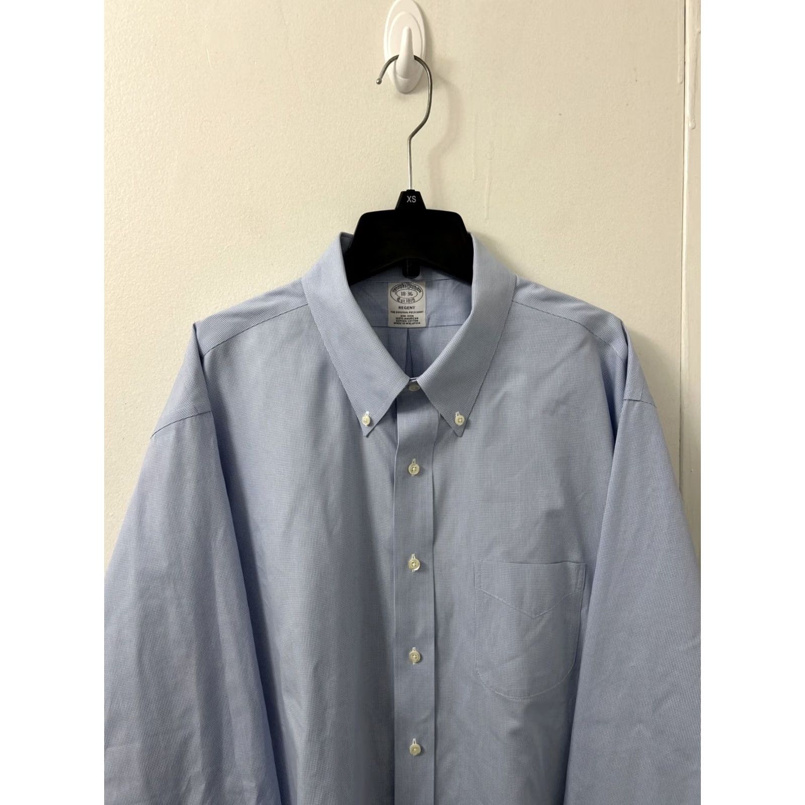Brooks Brothers Brooks Brothers Original Polo Shirt Men 18 Blue Houndstooth Supima Button Up L/S Dress Shirt Regal/Regent Fit Size US XXL / EU 58 / 5 - 2 Thumbnail