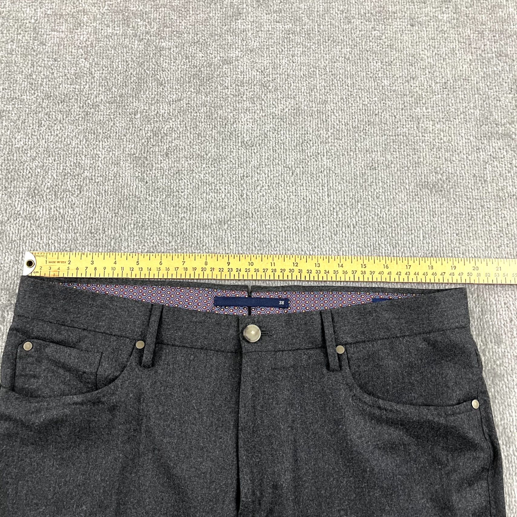 Incotex INCOTEX Pants Mens 38x33 Regular Straight Charcoal Gray Wool Dress Trousers Size US 38 / EU 54 - 5 Thumbnail