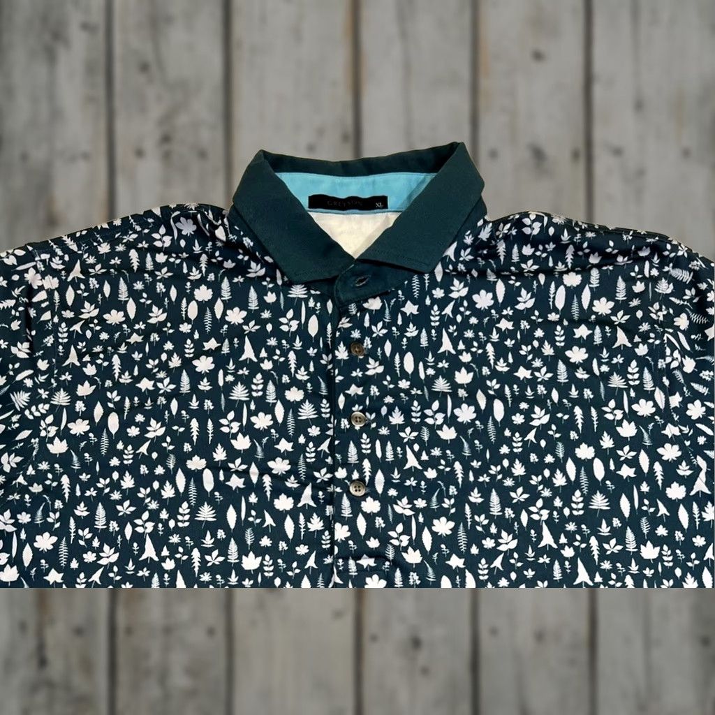 Vintage Greyson Golf Polo Shirt Men’s XL Magical Fern Blue Talking Rock Stretch Size US XL / EU 56 / 4 - 1 Thumbnail