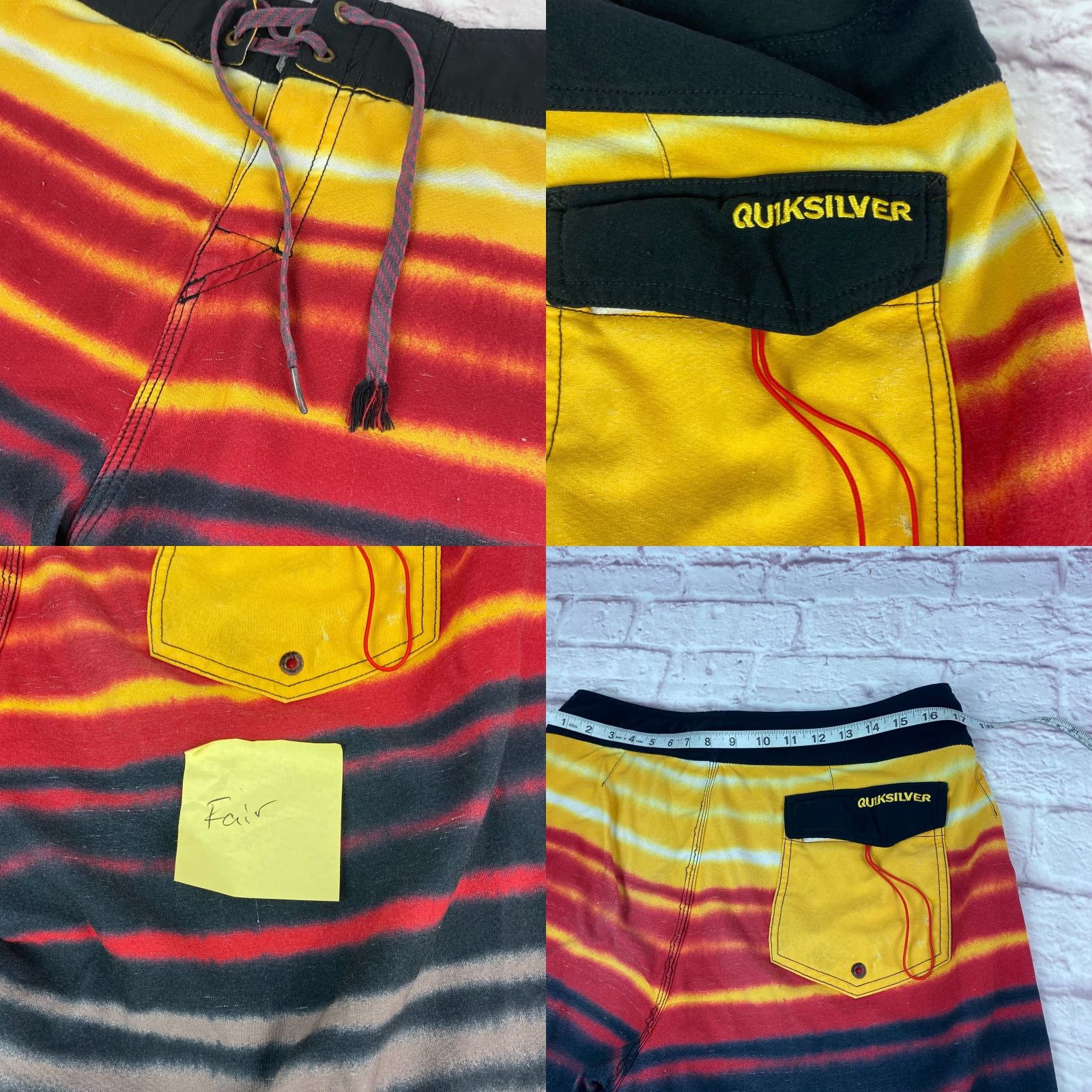 Quiksilver Quiksilver Mens Shorts Large Multicolor Stripe Drawstring Beach Outdoor Size US 33 - 8 Thumbnail