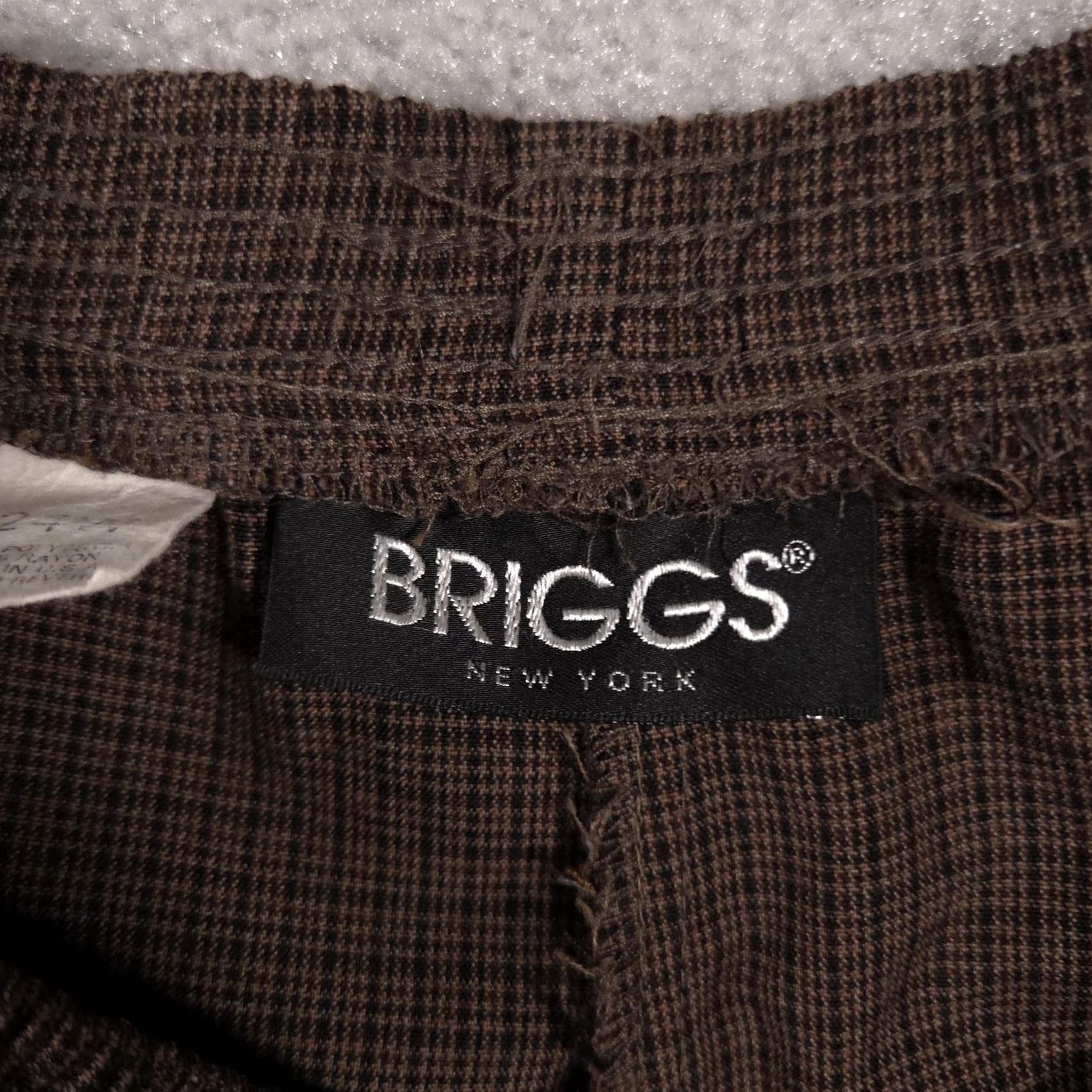 Vintage Br Briggs Plus Size Womens Plaid Brown Polyester Pants 24W Elastic Waist Size 42" / US 20 - 5 Thumbnail