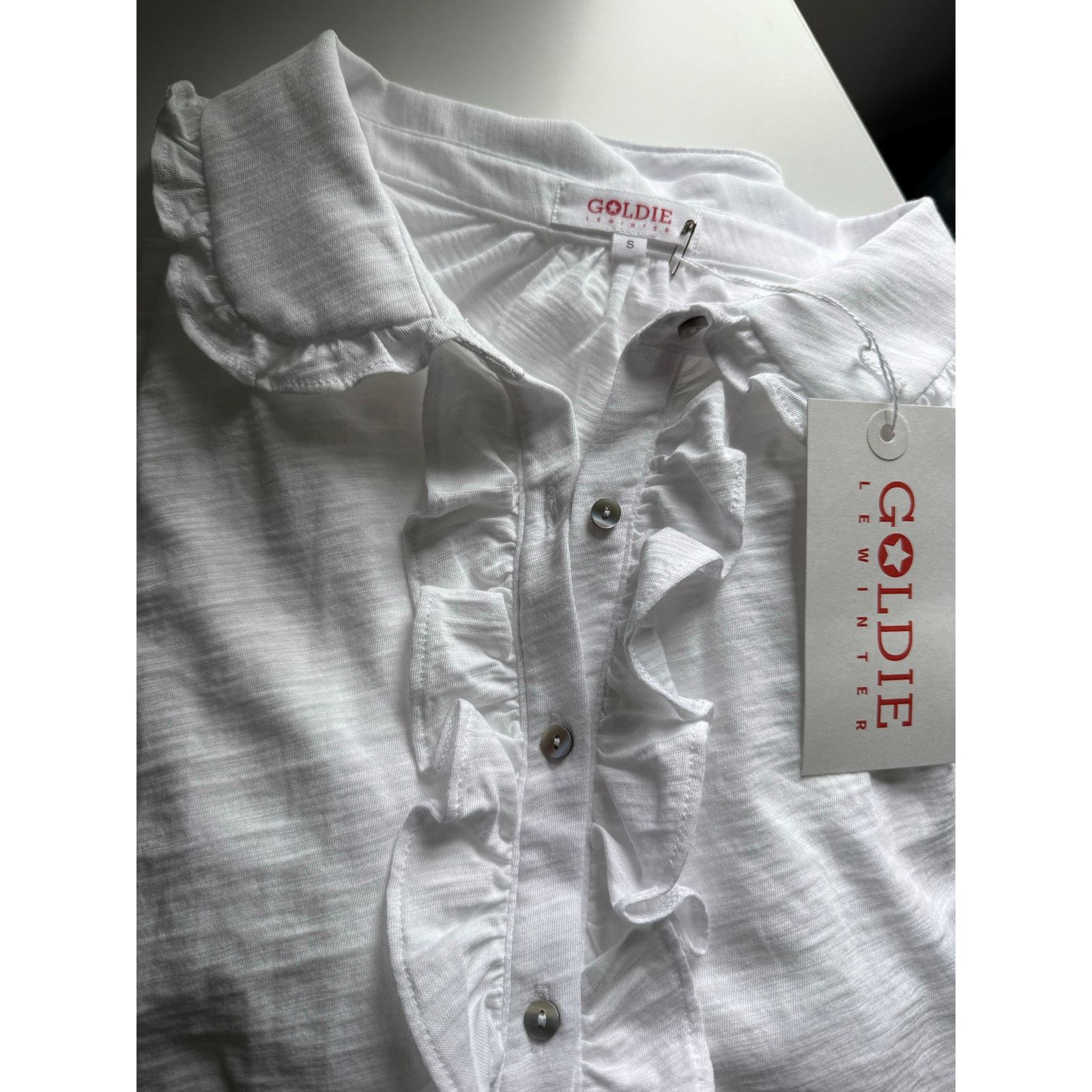 Other $185 New Goldie Pima Josephine Tuxedo Shirt- Small - White Size S / US 4 / IT 40 - 8 Thumbnail