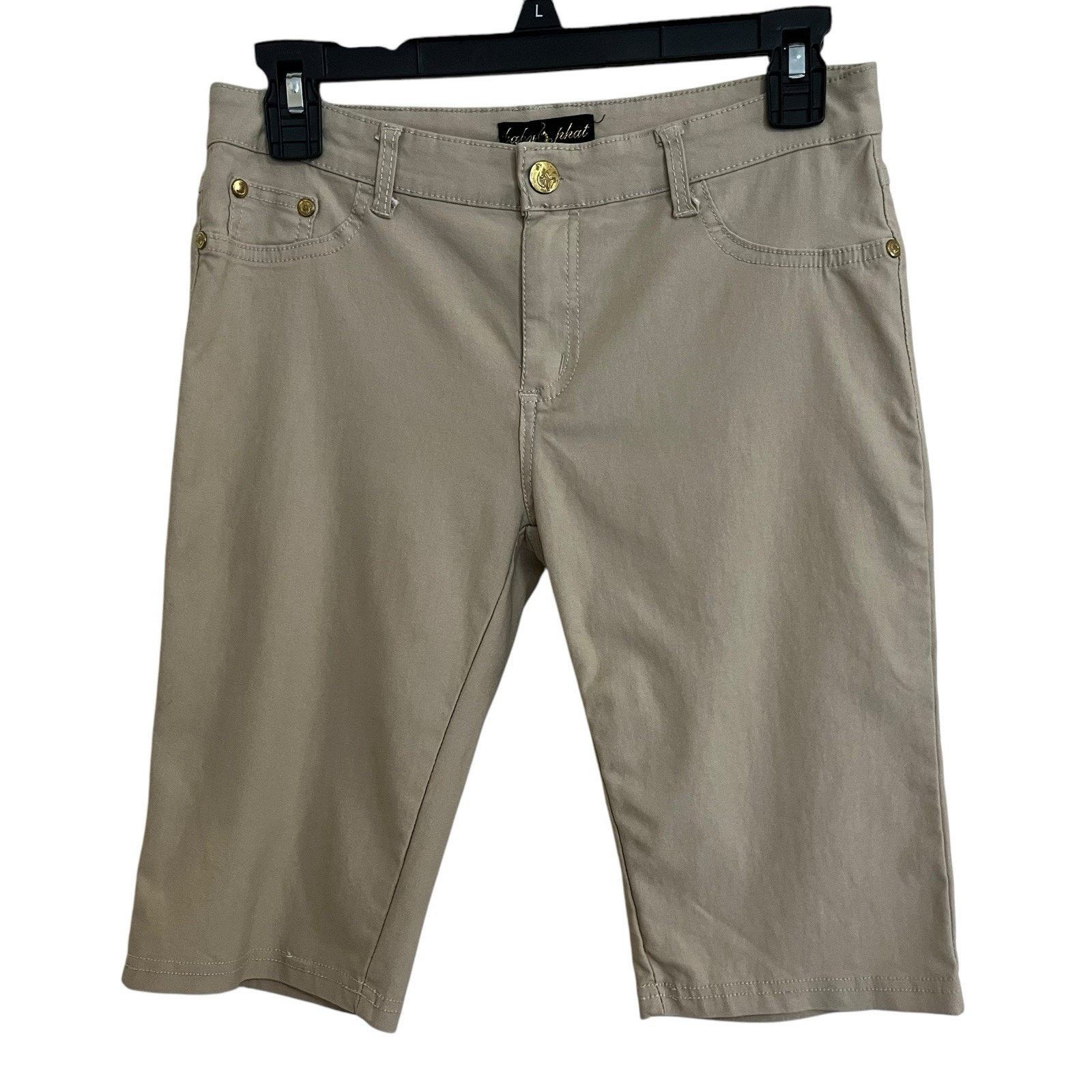 Vintage Baby Phat | Vintage Y2K Khaki Stretch Bermuda Shorts Size 29" - 1 Thumbnail
