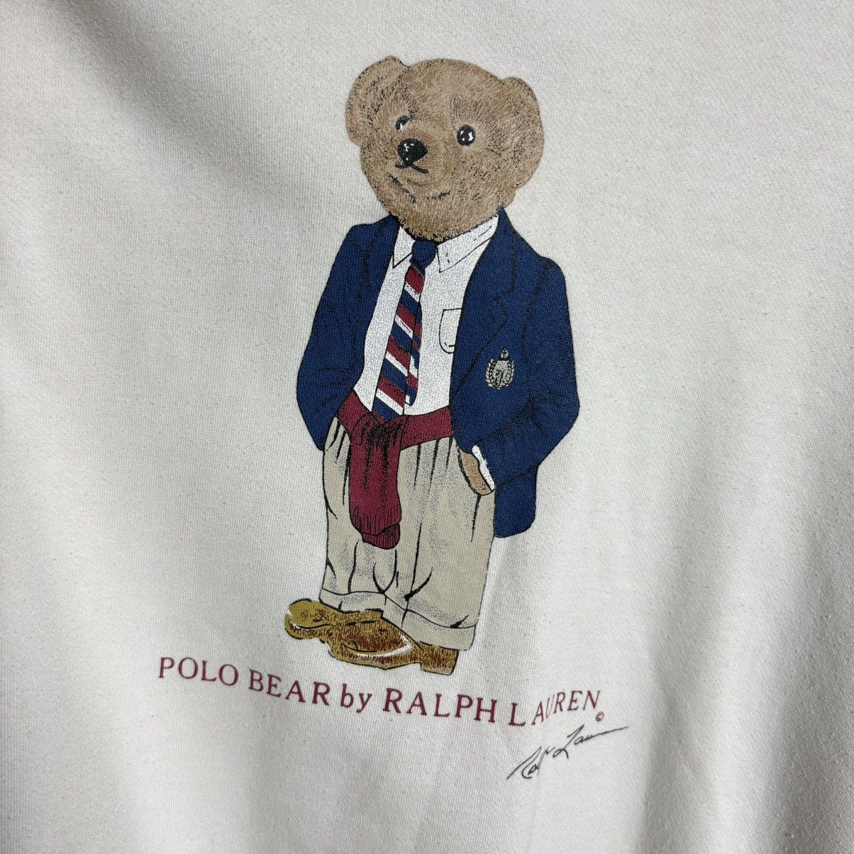 Polo Ralph Lauren Vintage 90s Polo Ralph Lauren Bear Hoodie Size US L / EU 52-54 / 3 - 3 Thumbnail