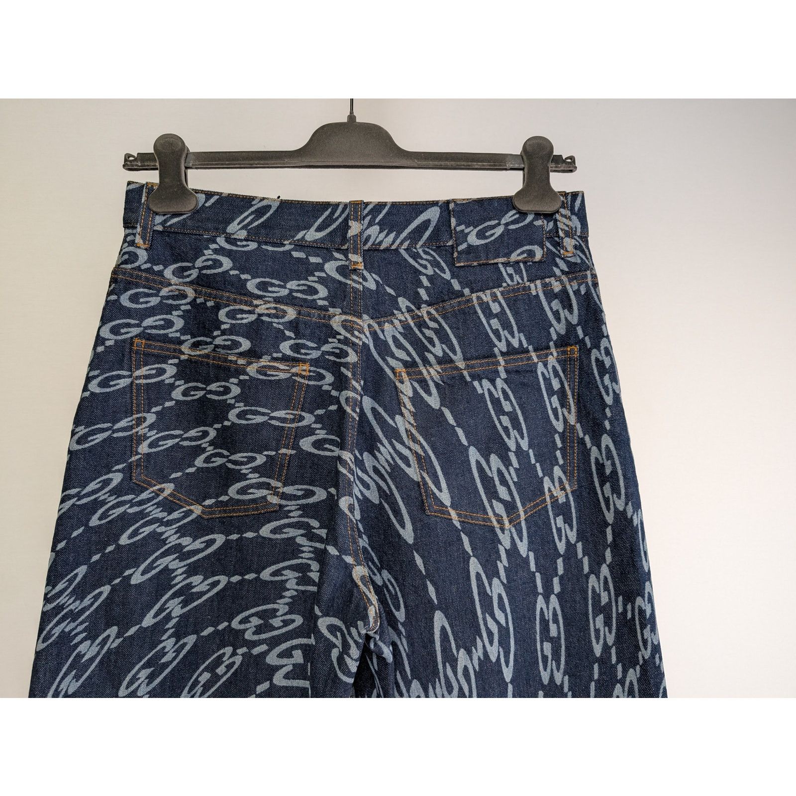 Gucci o1rshd1 ECO Org GG Distorted Laser Pant in Dark Blue Size US 32 / EU 48 - 7 Thumbnail